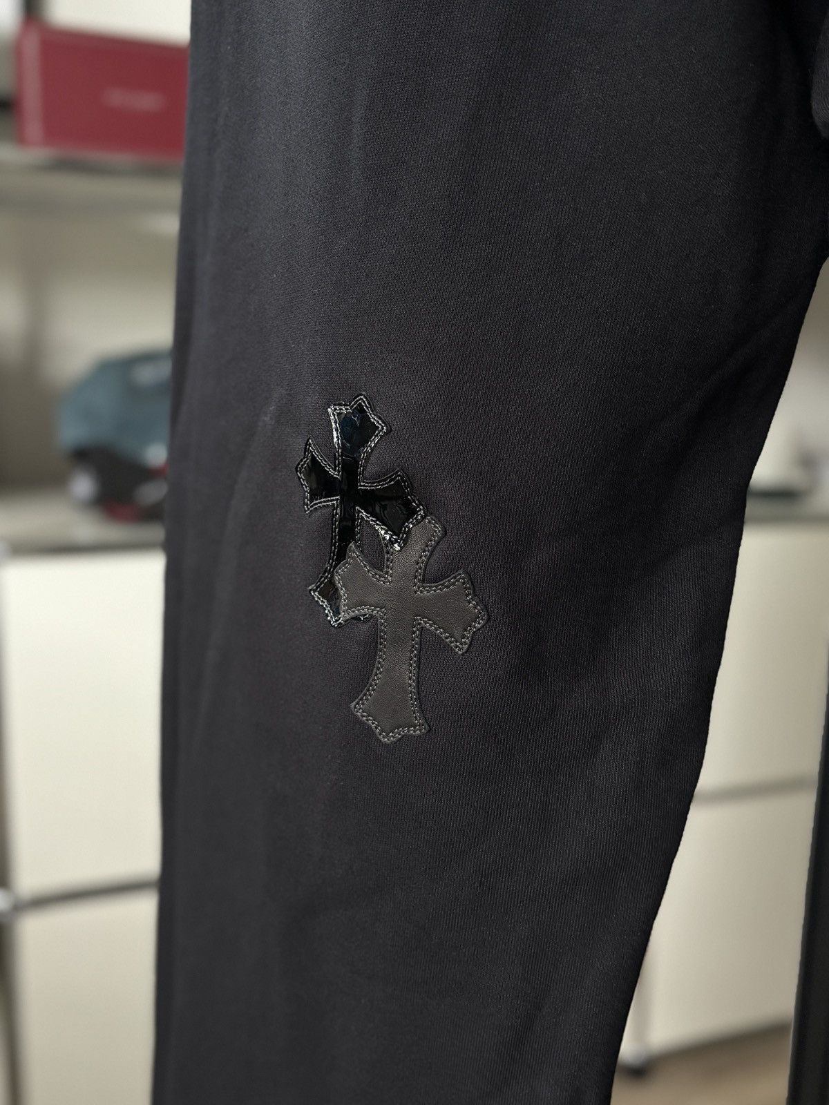 Chrome Hearts LEATHER HAIR PONY CROSS PATCH SWEATPANTS Size US 32 / EU 48 - 10 Thumbnail
