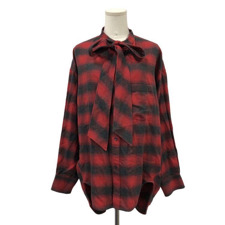 Balenciaga Balenciaga Plaid Pussy-Bow Button Up Shirt Size 36 Size XS / US 0-2 / IT 36-38 - 1 Thumbnail