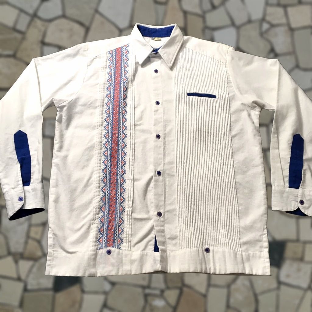 Vintage UKRAINIAN LOOK Shirt Mens 38 Ivory Linen Cuban Embroidered Camp POCKET Shirt Mens 38 Ivory Linen Cuban Embroidered Camp POCKET Size US M / EU 48-50 / 2 - 1 Thumbnail