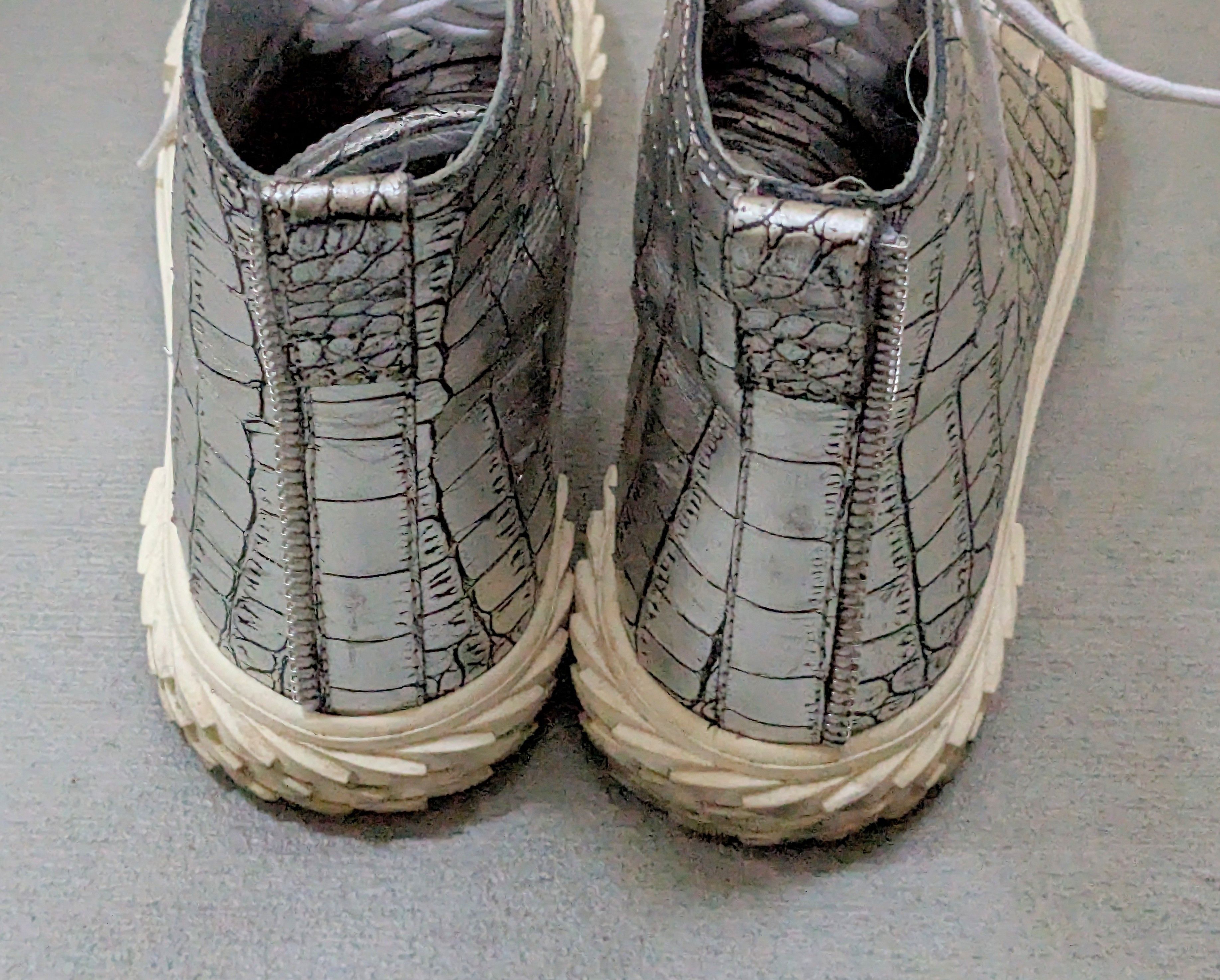 Giuseppe Zanotti Giuseppe Zanotti Sneakers Silver Crocodile Embossed High Top Size US 10 / EU 43 - 15 Thumbnail