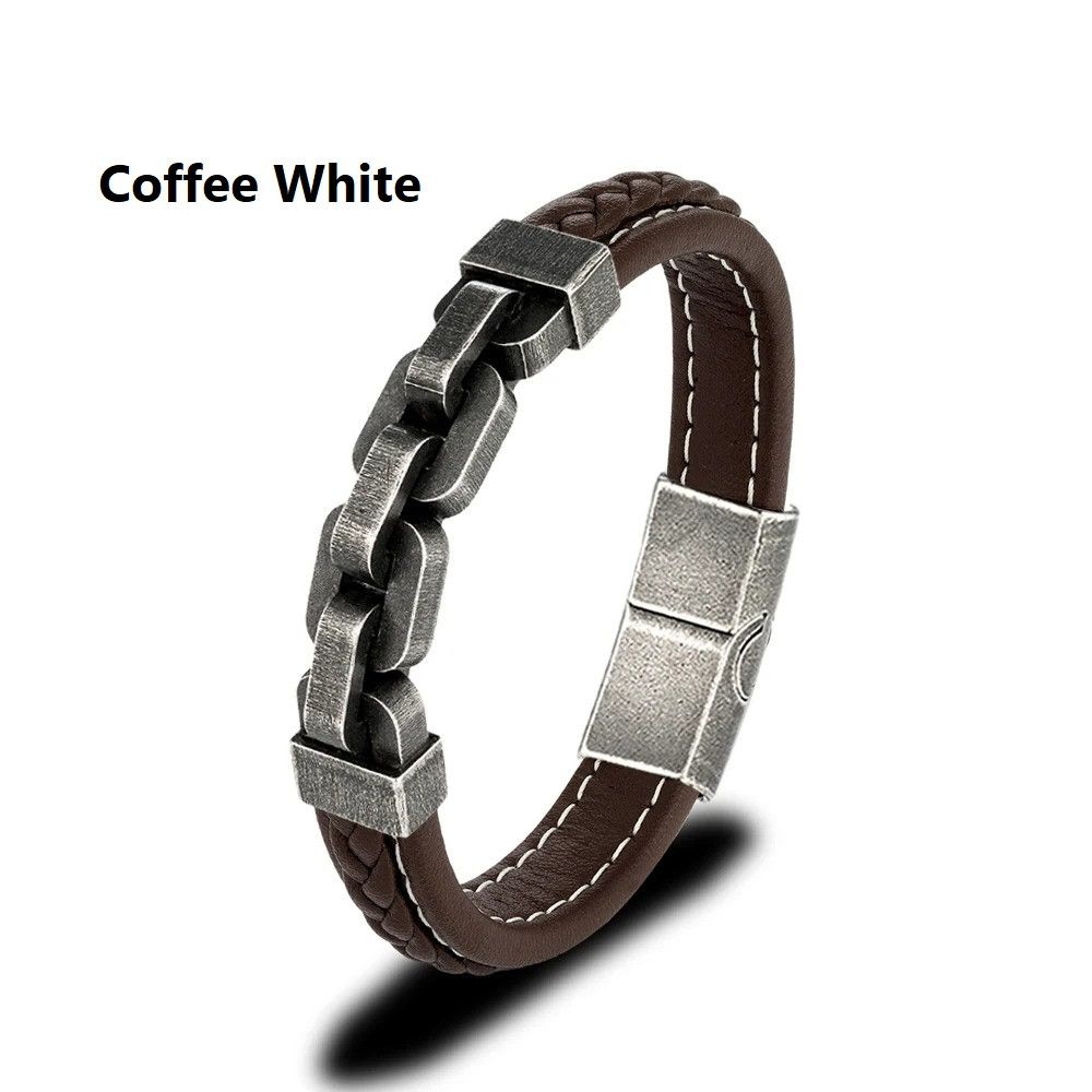 Other Chain Leather Bracelet Accessories Cuff Gift For Him Size ONE SIZE - 9 Thumbnail