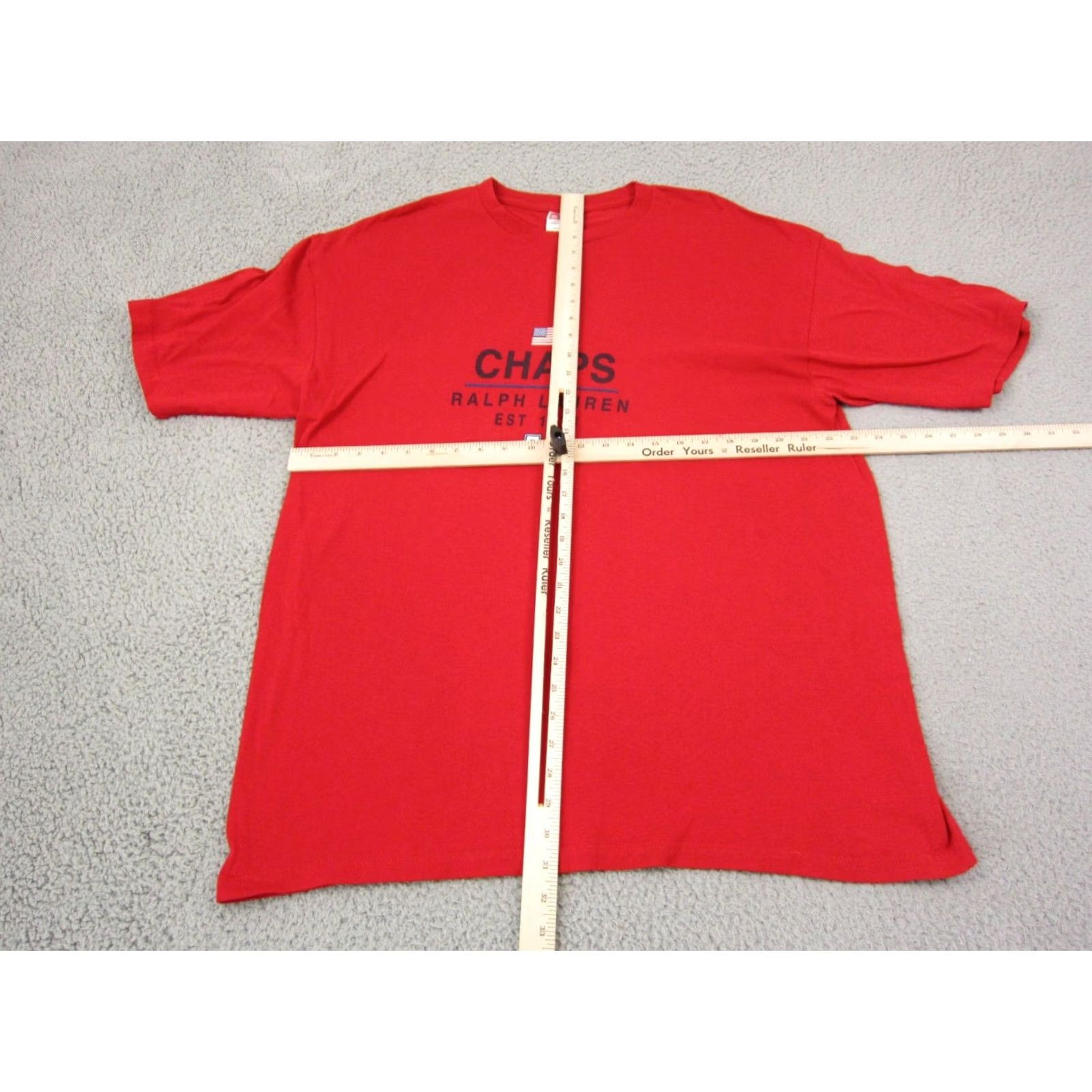 Ralph Lauren Vintage Ralph Lauren Shirt Mens Large Red Chaps T 90s Big Logo Flag Casual Size US L / EU 52-54 / 3 - 6 Thumbnail