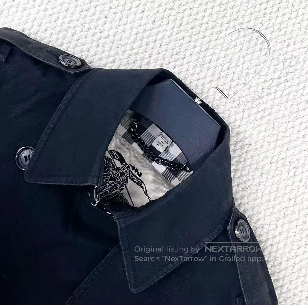 Burberry stylish black double. Size M / US 6-8 / IT 42-44 - 3 Thumbnail