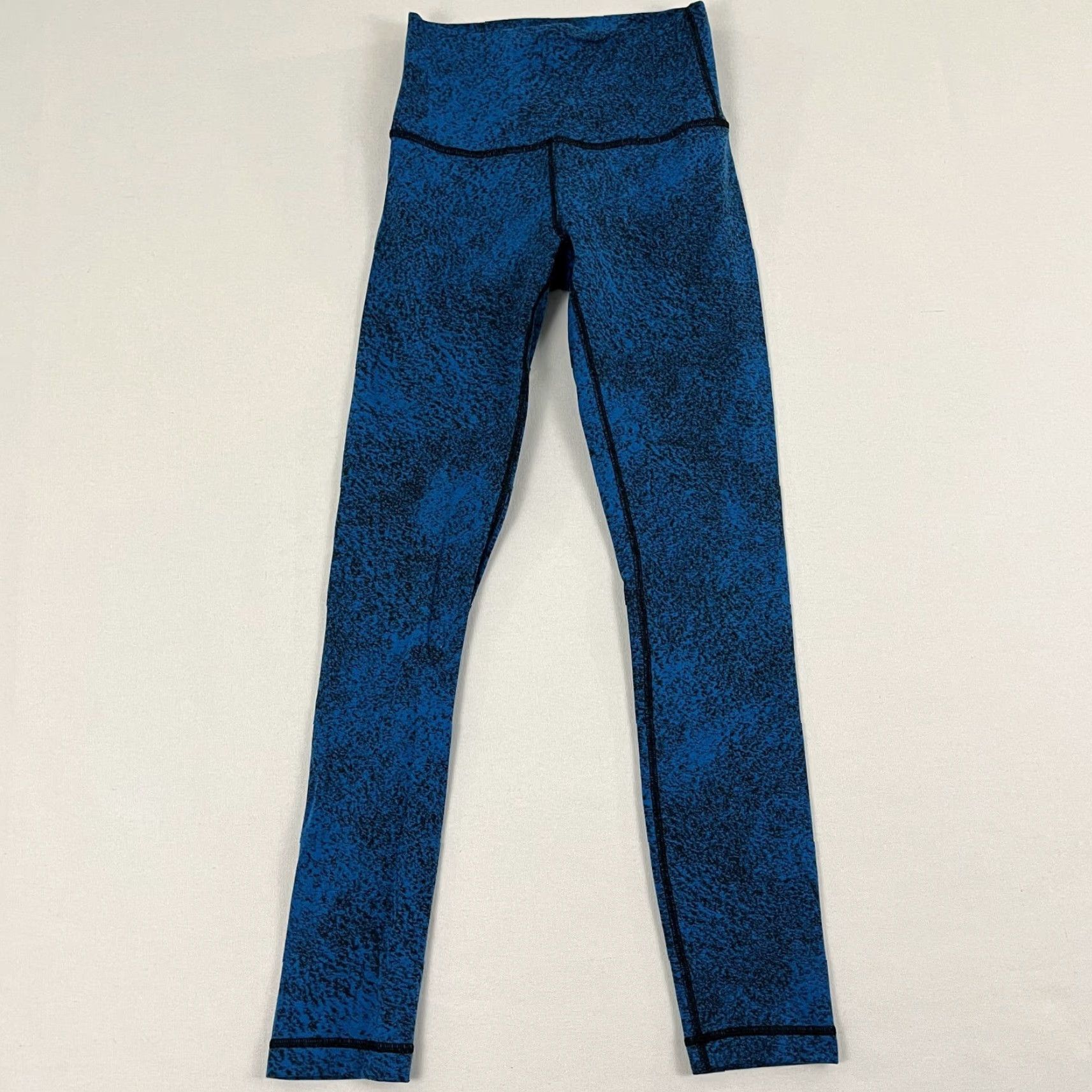 Lululemon Lululemon Wunder Under Pant III Womens 4 x 25" Blue Jacquard Active Running Yoga Size 27" / US 4 / IT 40 - 3 Thumbnail