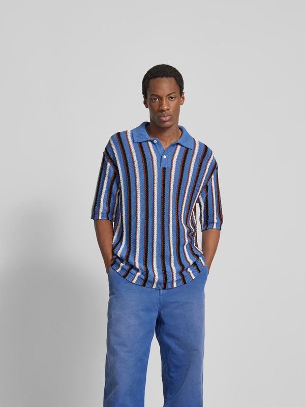 Marni oc11z0525 Crocheted Polo Shirt in Multicolor Size US XL / EU 56 / 4 - 2 Thumbnail