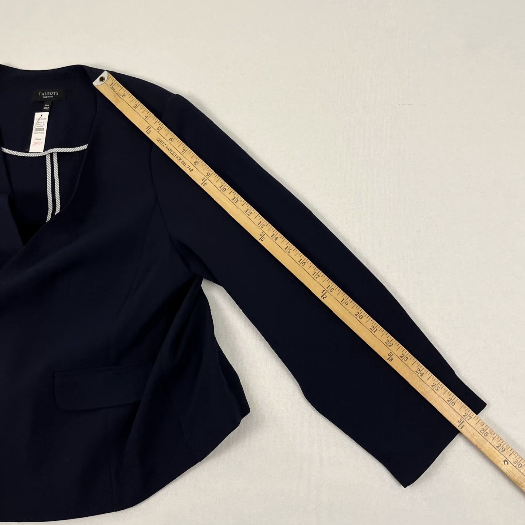Talbots Talbots Blazer Jacket Womens Sz 16 WP Plus Petite Navy Blue Open Office Work NEW Size XXL / US 16-18 / IT 52-54 - 7 Thumbnail