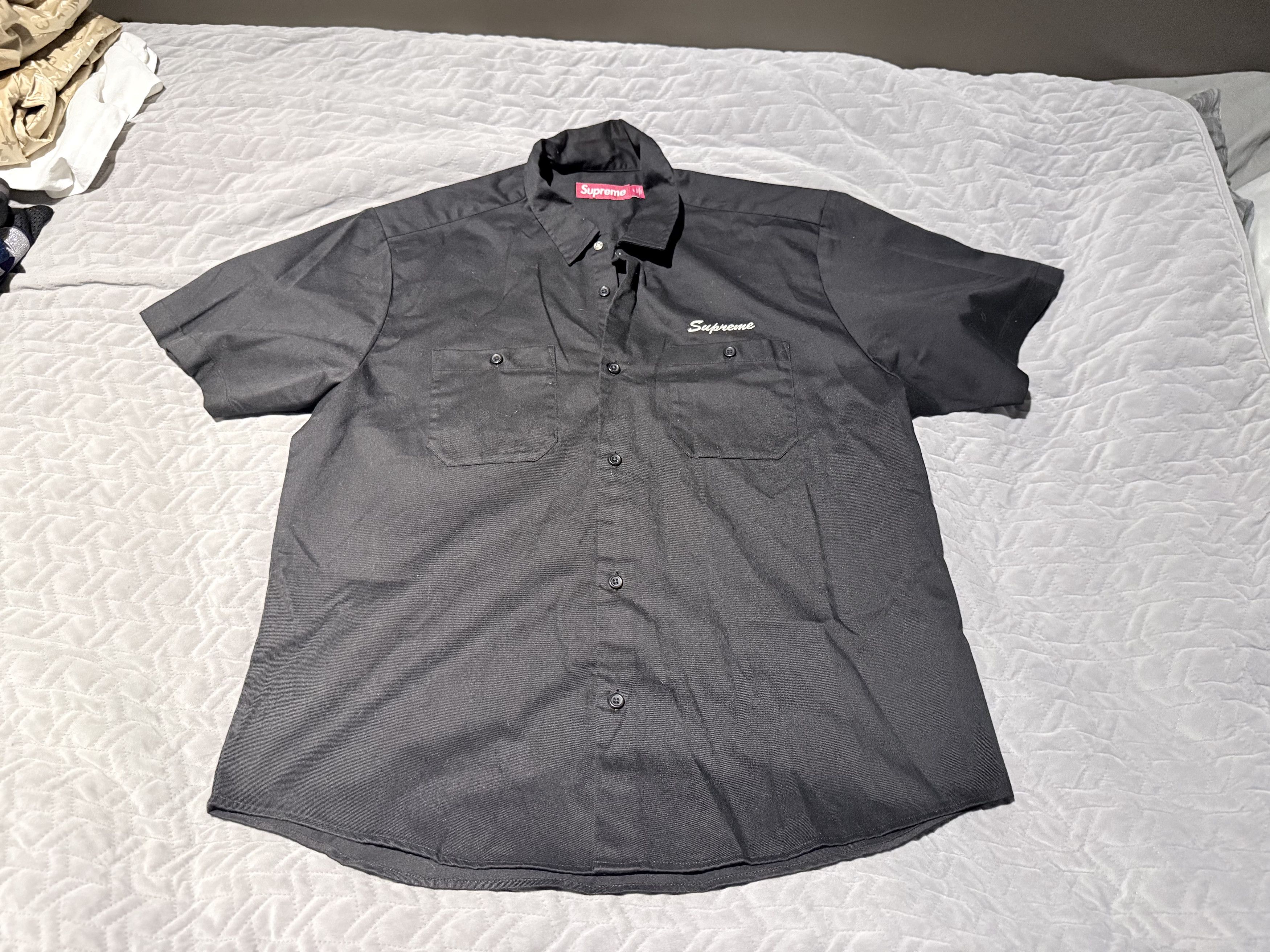 Supreme Supreme 1800-SUPREME Short Sleeve Work Shirt Black (Large) Size US L / EU 52-54 / 3 - 3 Thumbnail