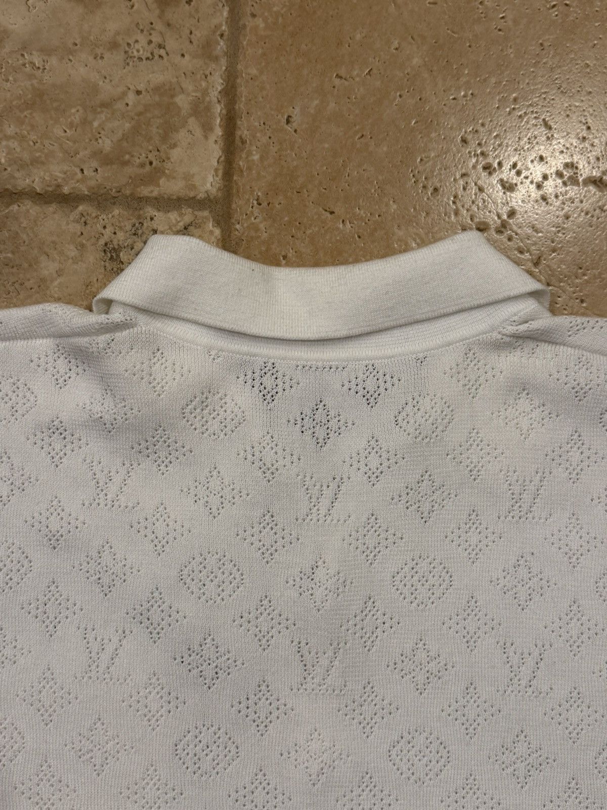 Louis Vuitton Louis Vuitton Monogram Pointelle White Short-Sleeved Shirt Size US XS / EU 42 / 0 - 16 Thumbnail