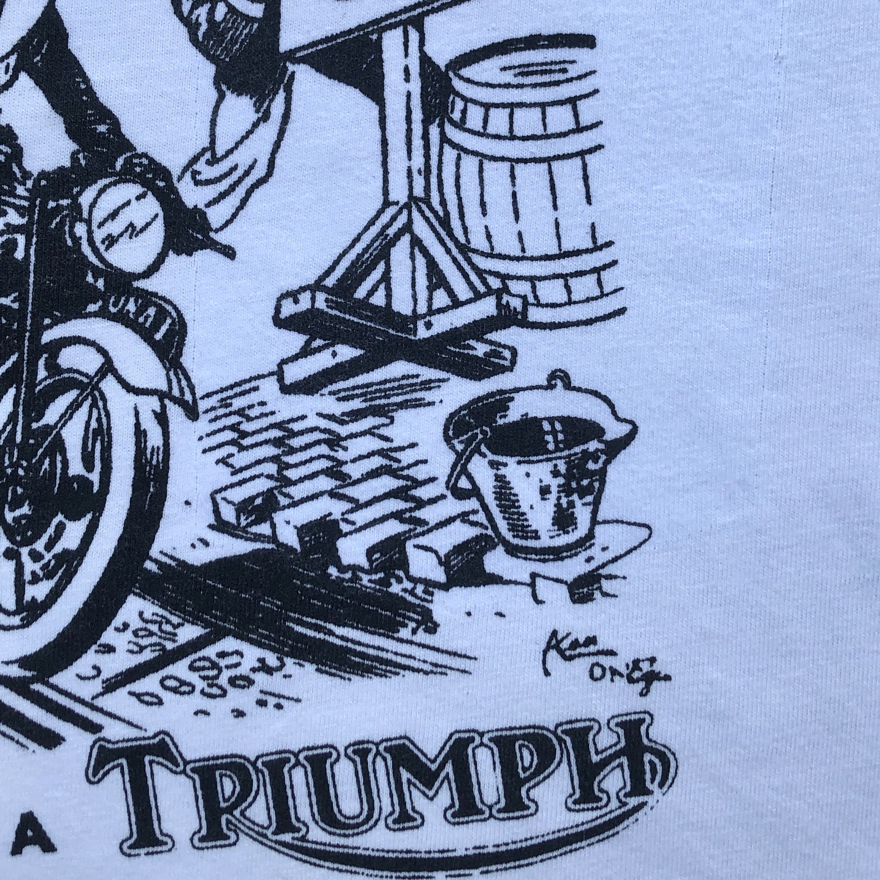 Vintage Vintage 90s TRIUMPH MOTORCYCLE T-shirt Size US XL / EU 56 / 4 - 5 Thumbnail