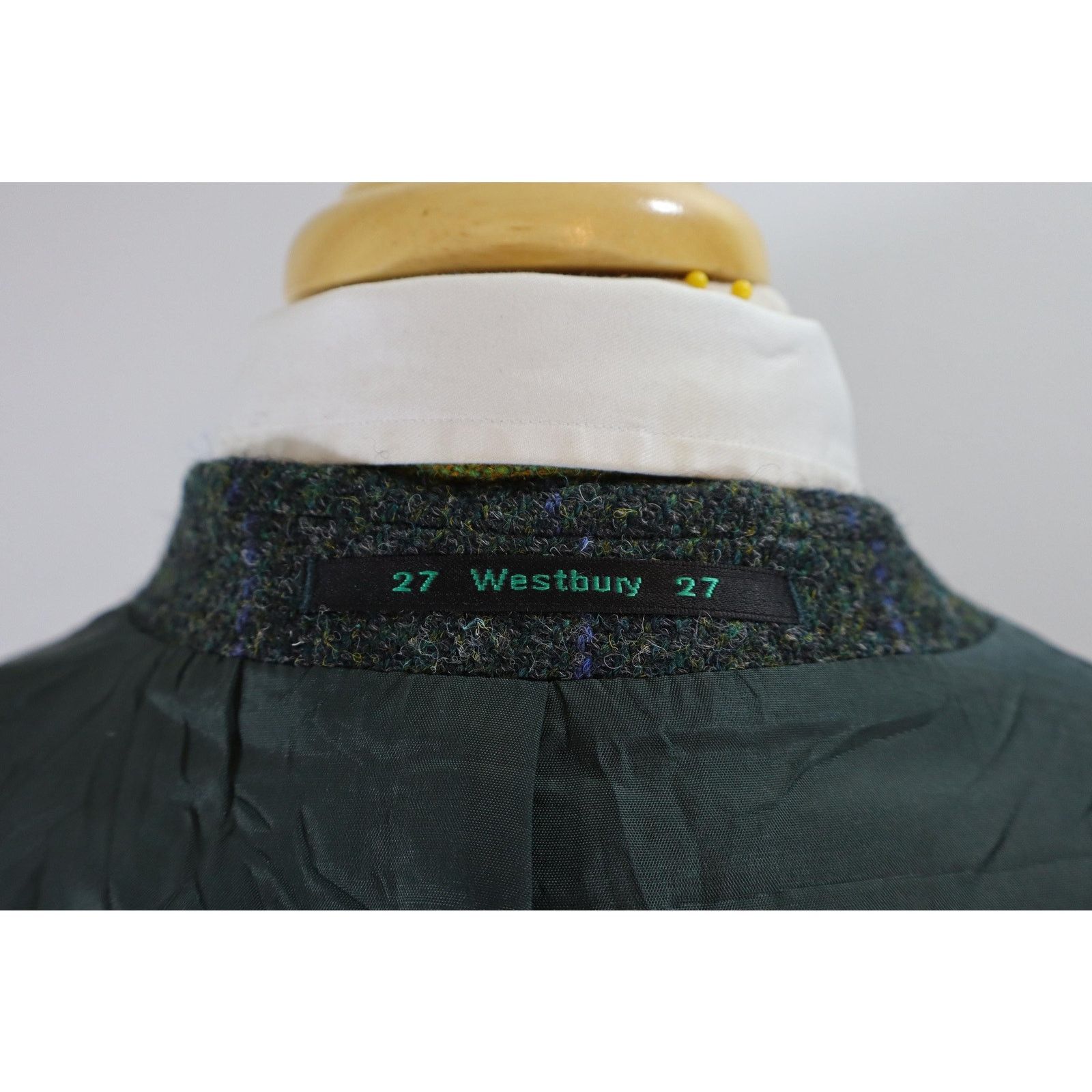 Harris Tweed 46R Vintage Westbury Harris Tweed Forest Green Men's Blazer Size 46R - 8 Thumbnail