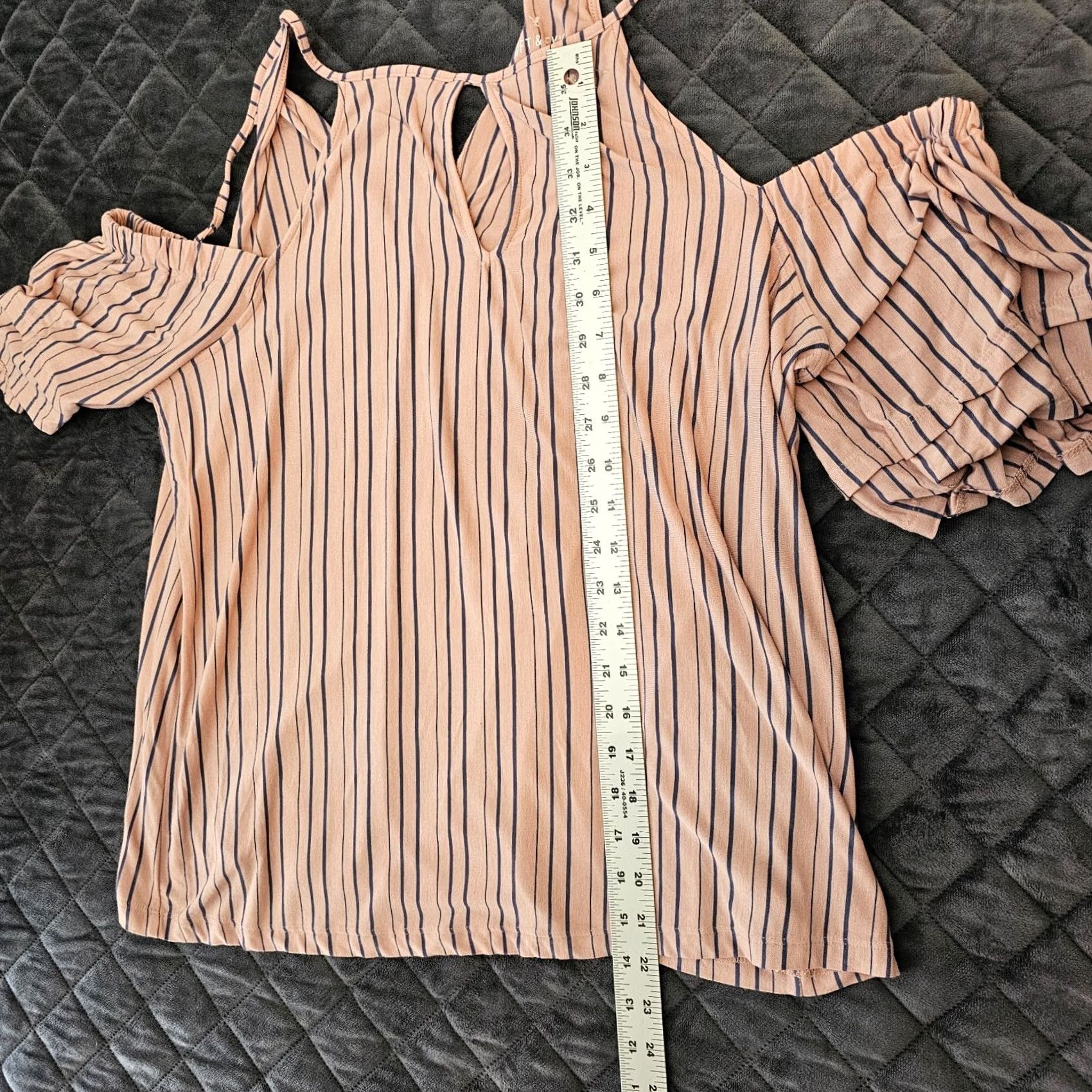 American Eagle Outfitters VINTAGE? No — American Eagle Outfitters Shirt Womens XL Pink Striped Cold Shoulder Top Size XL / US 12-14 / IT 48-50 - 7 Thumbnail