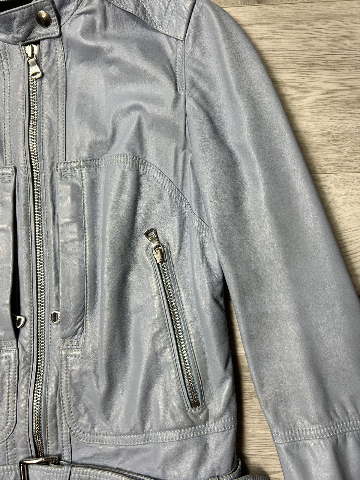 Dolce & Gabbana × Vintage Rare Dolce Gabbana Blue Leather Biker Jacket Size 44 Size M / US 6-8 / IT 42-44 - 4 Thumbnail