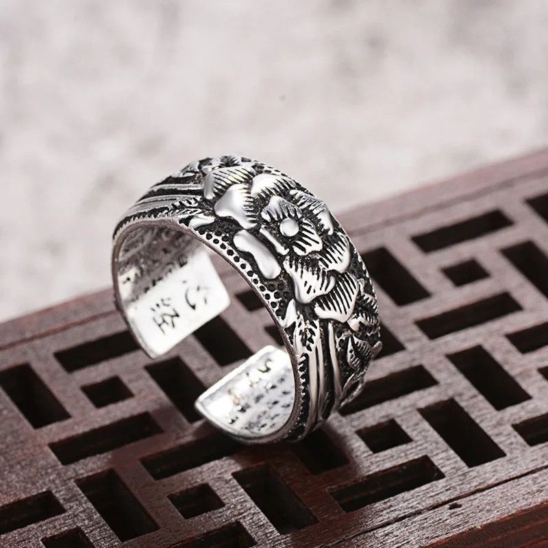 Japanese Brand Retro Peony Ring Size ONE SIZE - 3 Thumbnail