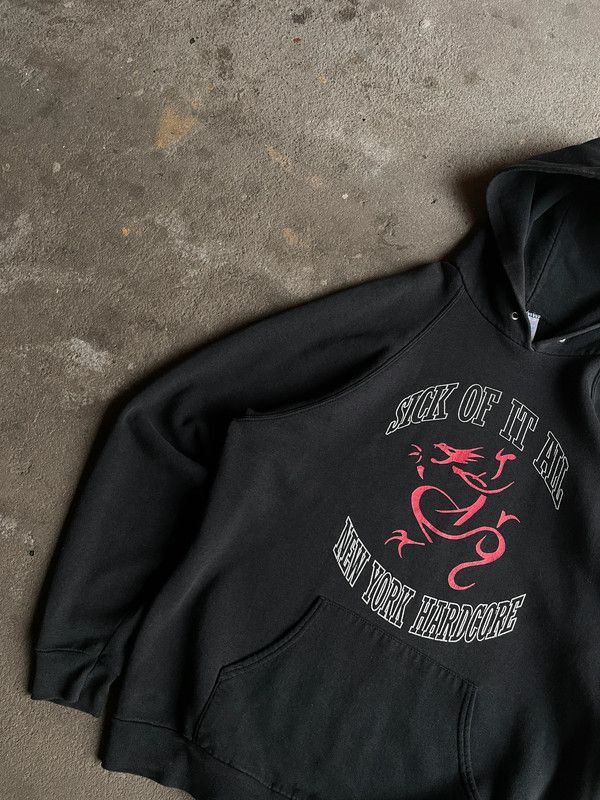 Band Tees × Vintage VINTAGE 90's SICK OF IT ALL NEW YORK HARCORE HOODIE Size US XL / EU 56 / 4 - 2 Thumbnail