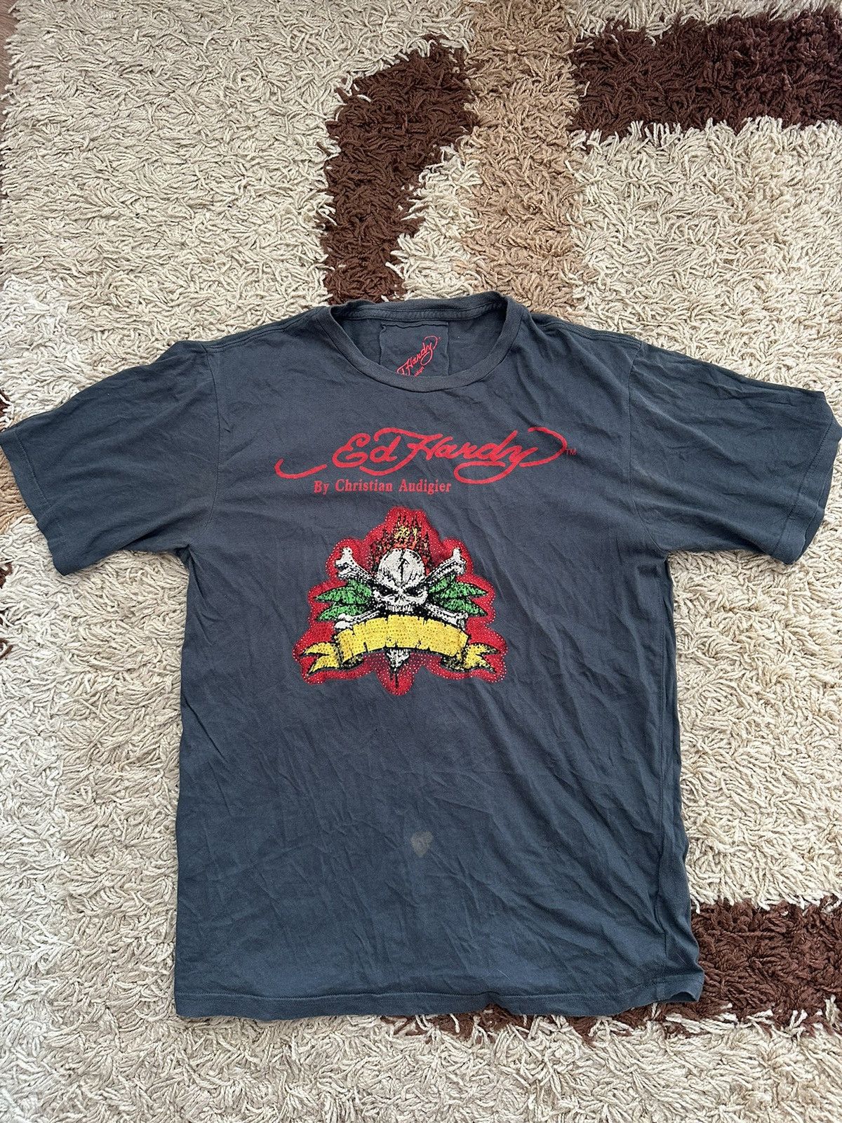 Ed Hardy 🔥VINTAGE ED HARDY RHINESTONES LOGO T-SHIRT🔥 Size US M / EU 48-50 / 2 - 1 Thumbnail