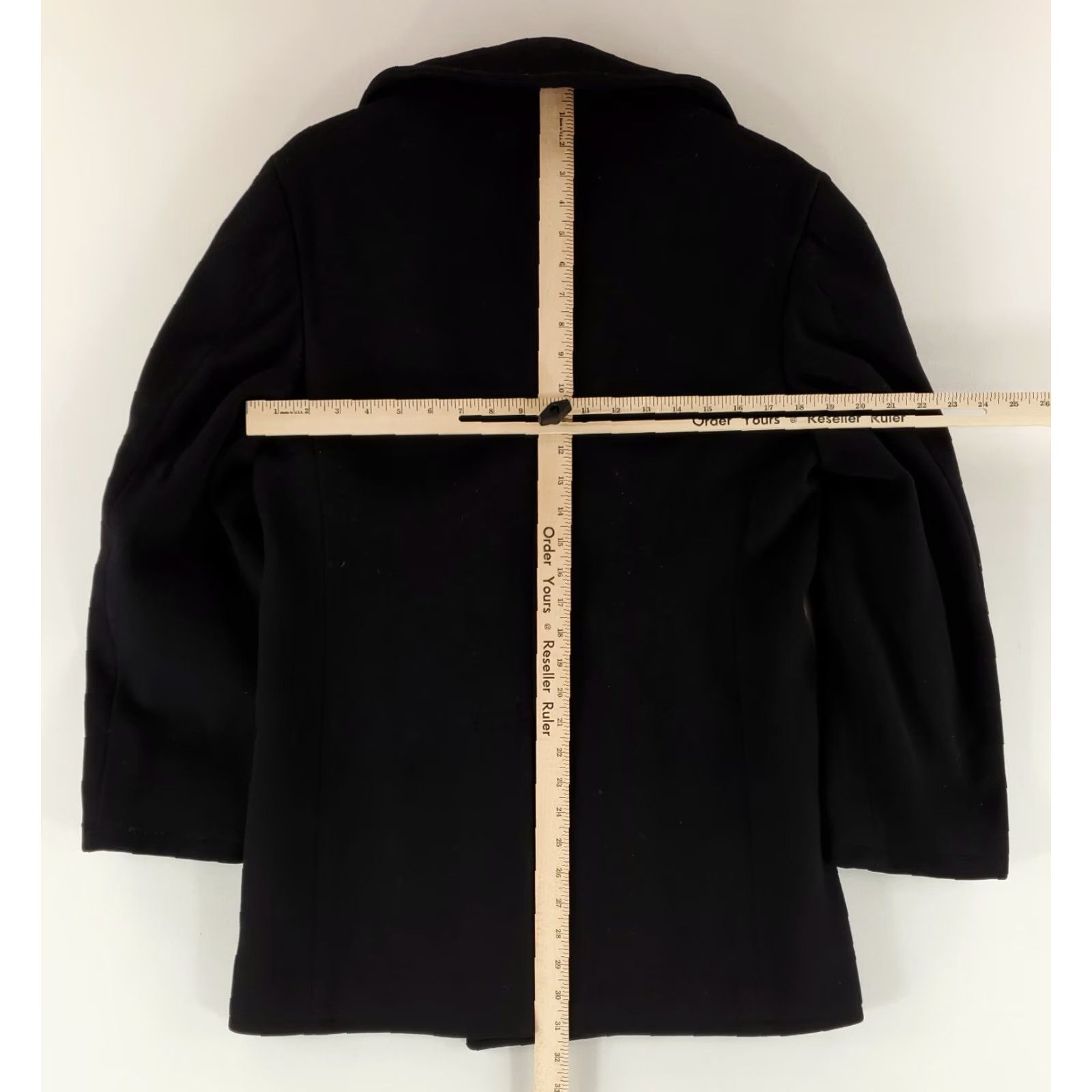 Doublet VINTAGE US Navy Peacoat Mens 36 Reg Black Double Breasted 100% Wool Kersey 70s Coat Size US XXS / EU 40 - 7 Thumbnail