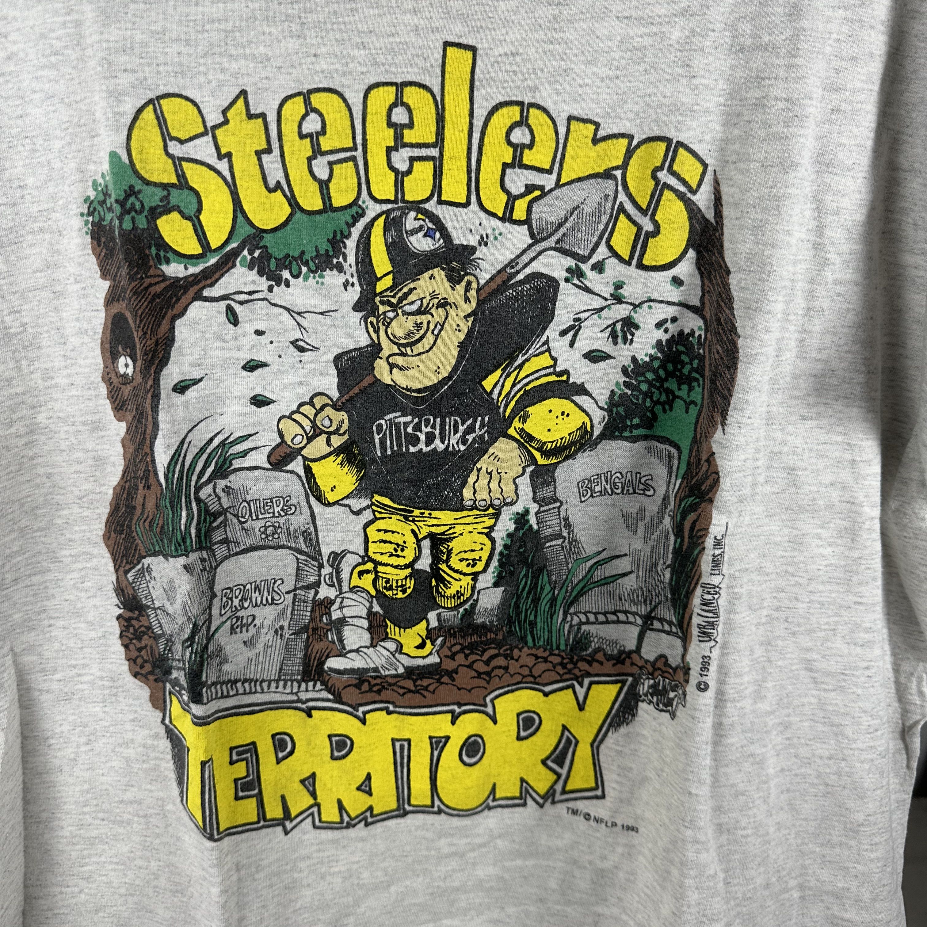 Vintage Vintage 1993 Pittsburgh Steelers Territory NFL T-Shirt Size US XL / EU 56 / 4 - 2 Thumbnail