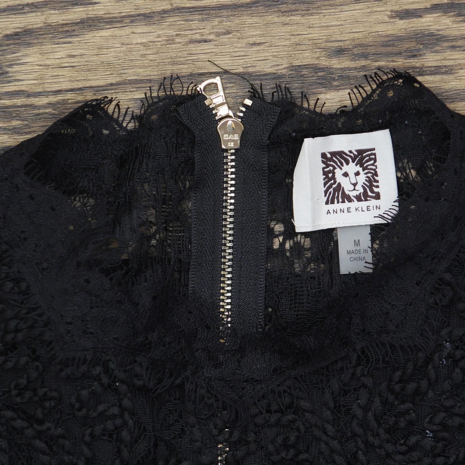Other New Anne Klein Zip Sleeve Lace Blouse 10739496 Anne Black M Size M / US 6-8 / IT 42-44 - 3 Thumbnail