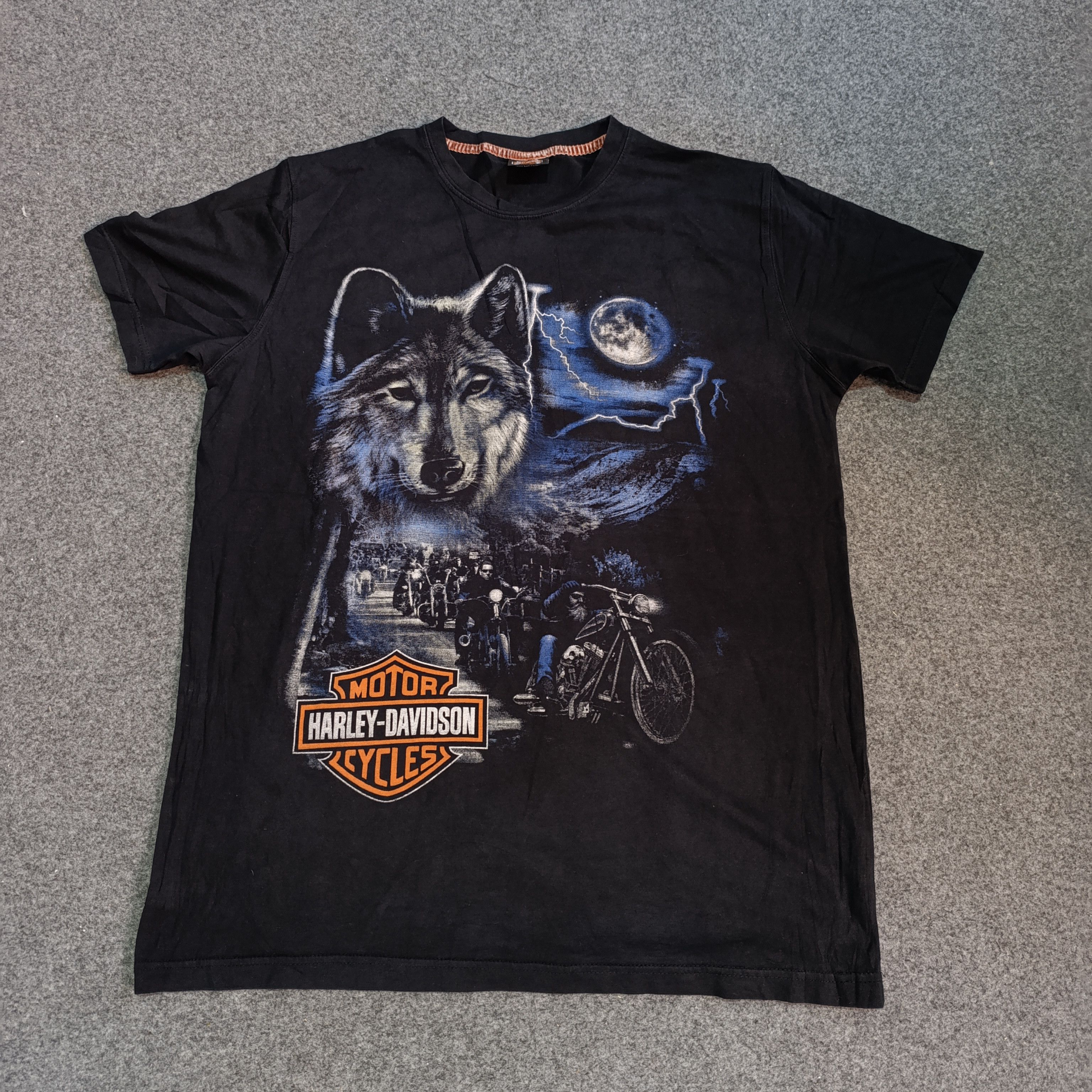 Harley Davidson VTG 90s 1994 Sz XL Wolf All Over Print