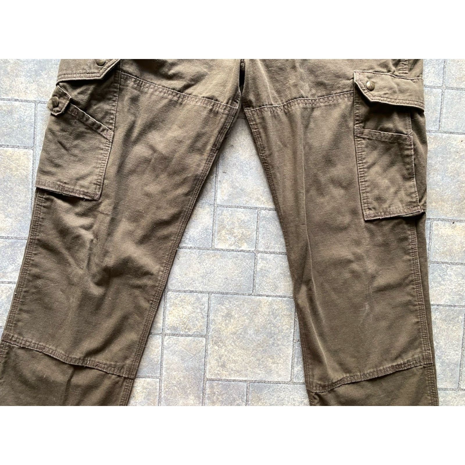 Carhartt Carhartt Pants Men’s 35x34 Brown Flaws Damage Wear Double Knee B342 DFE Size US 35 - 5 Thumbnail