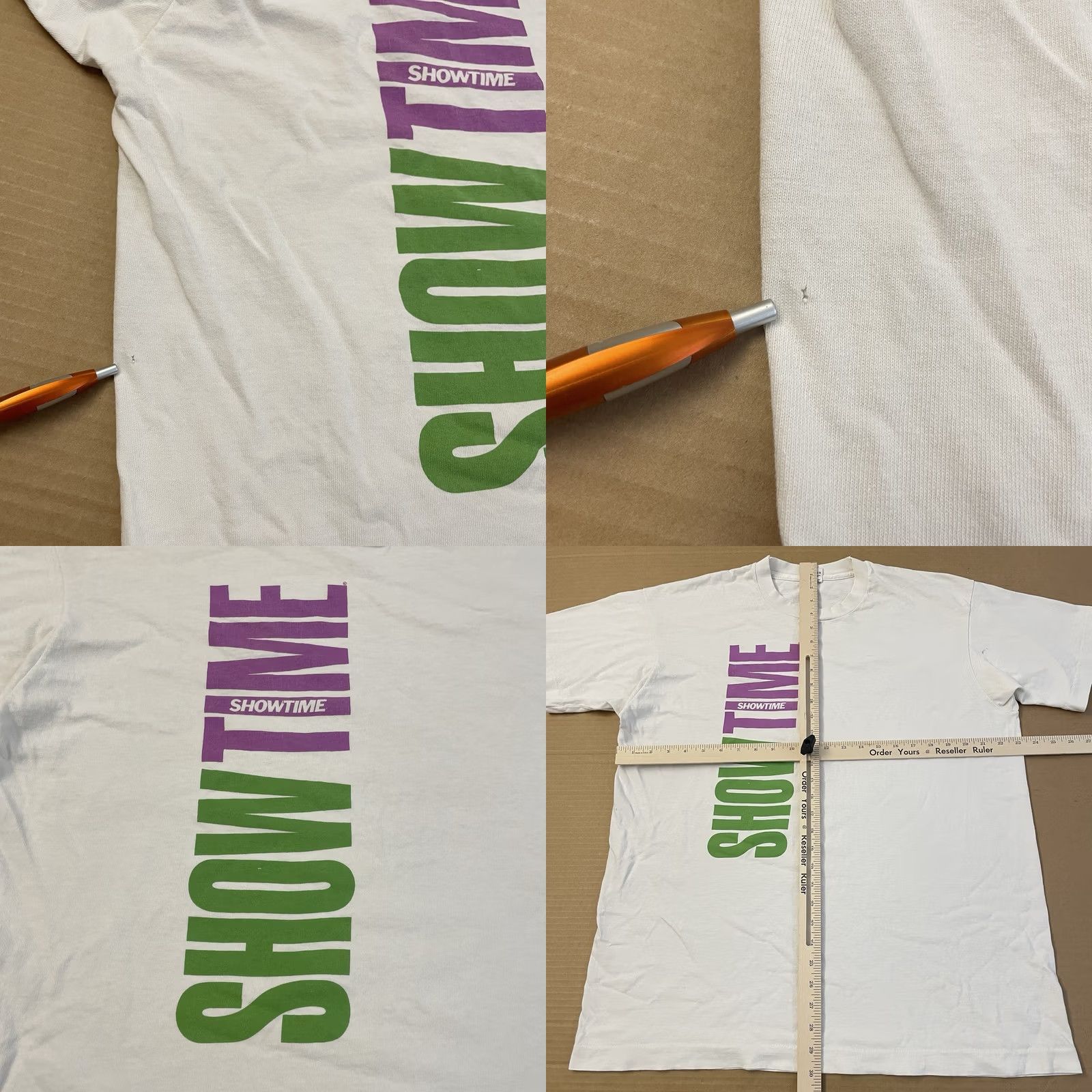 Fruit Of The Loom VINTAGE Showtime Shirt Adult XL White TV Promo Television Logo 90s Mens Size US XL / EU 56 / 4 - 8 Thumbnail
