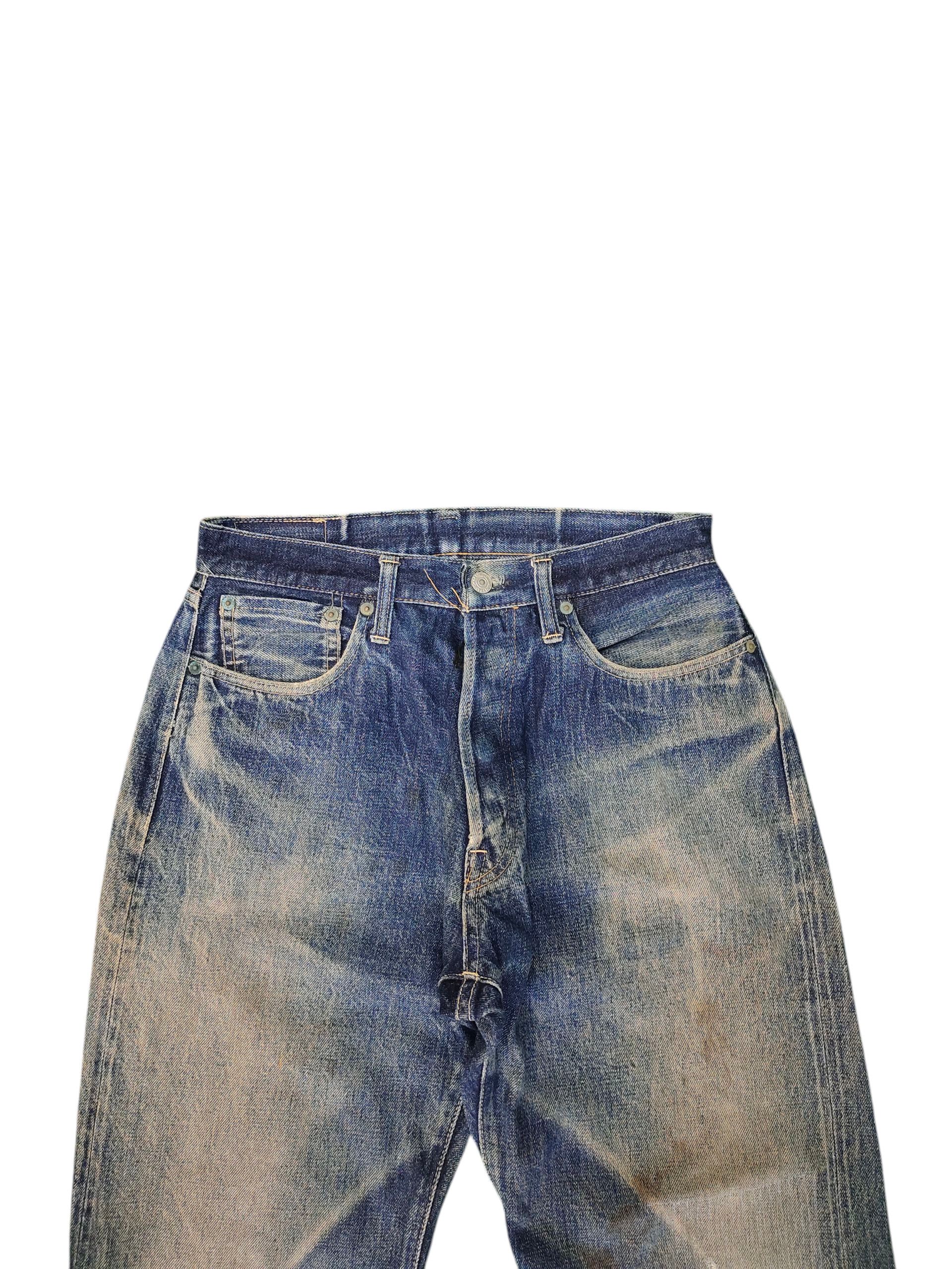 Denime Vintage 90s Denime Selvedge Rusty Clawmark Distress Jeans Size US 30 / EU 46 - 2 Thumbnail