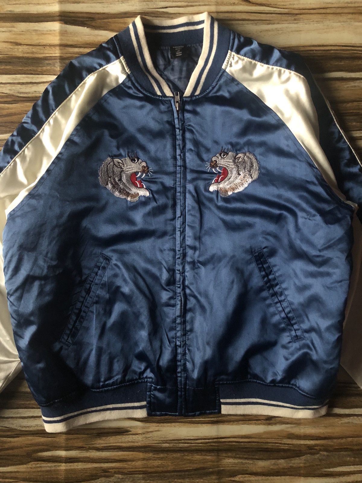 Japanese Brand Vintage Maceye Tiger Embroidery Sukajan Blue Japan Size US M / EU 48-50 / 2 - 2 Thumbnail