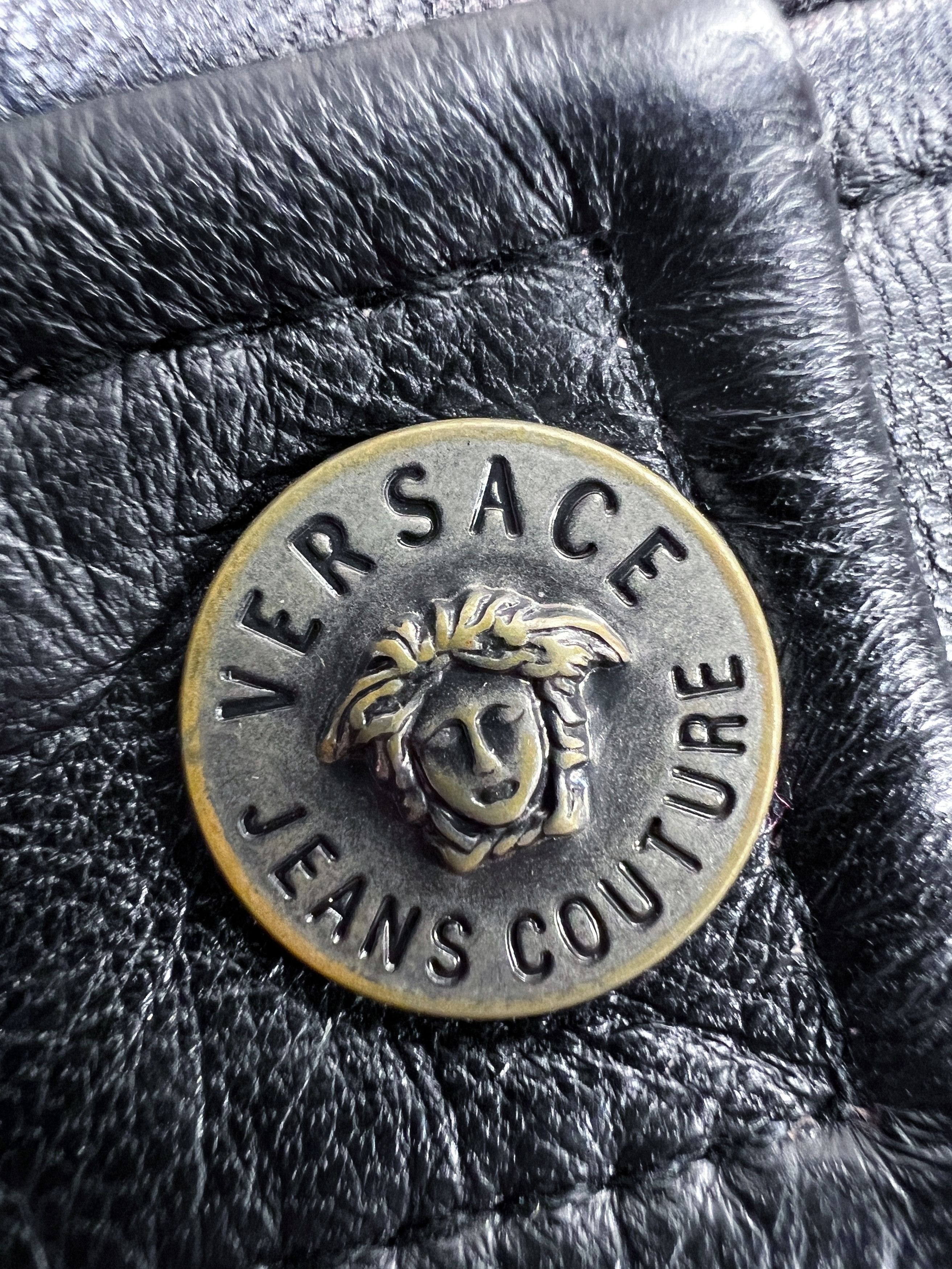 Versace × Versace Jeans Couture × Vintage Versace Jeans Couture Leather Jacket Distressed Design Size M / US 6-8 / IT 42-44 - 13 Thumbnail