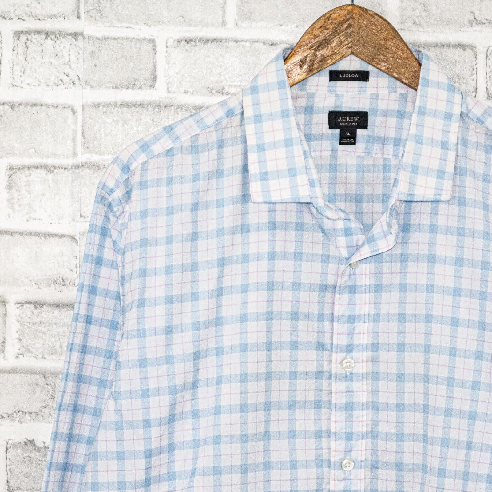 J.Crew J.Crew Men's Ludlow fit Button up Shirt in light blue check Size US XL / EU 56 / 4 - 5 Thumbnail