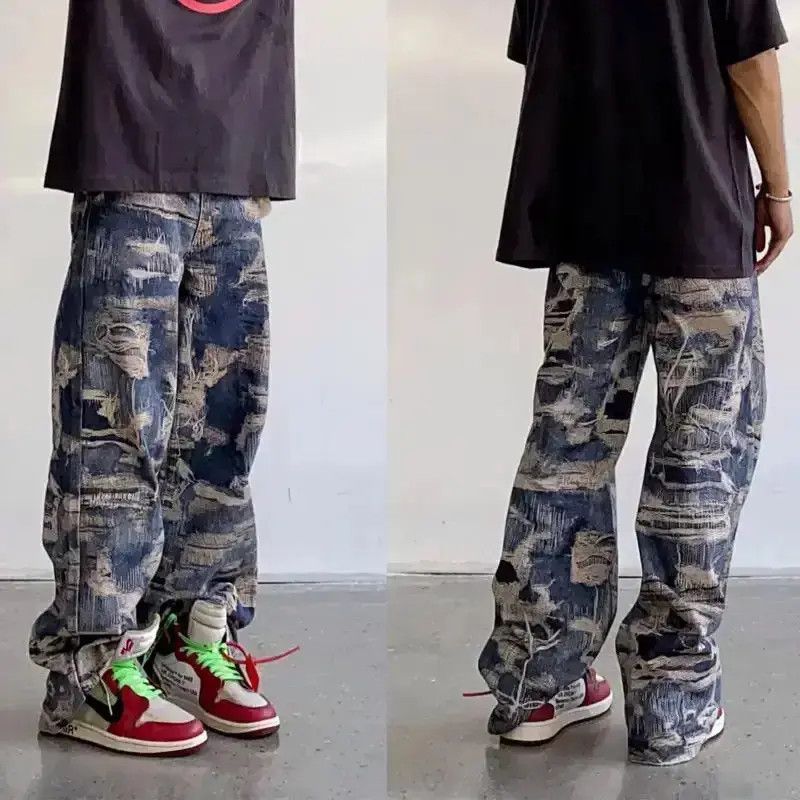 Japanese Brand High Street Straight Loose Gothic y2k Jeans Trousers Size US 32 / EU 48 - 2 Thumbnail