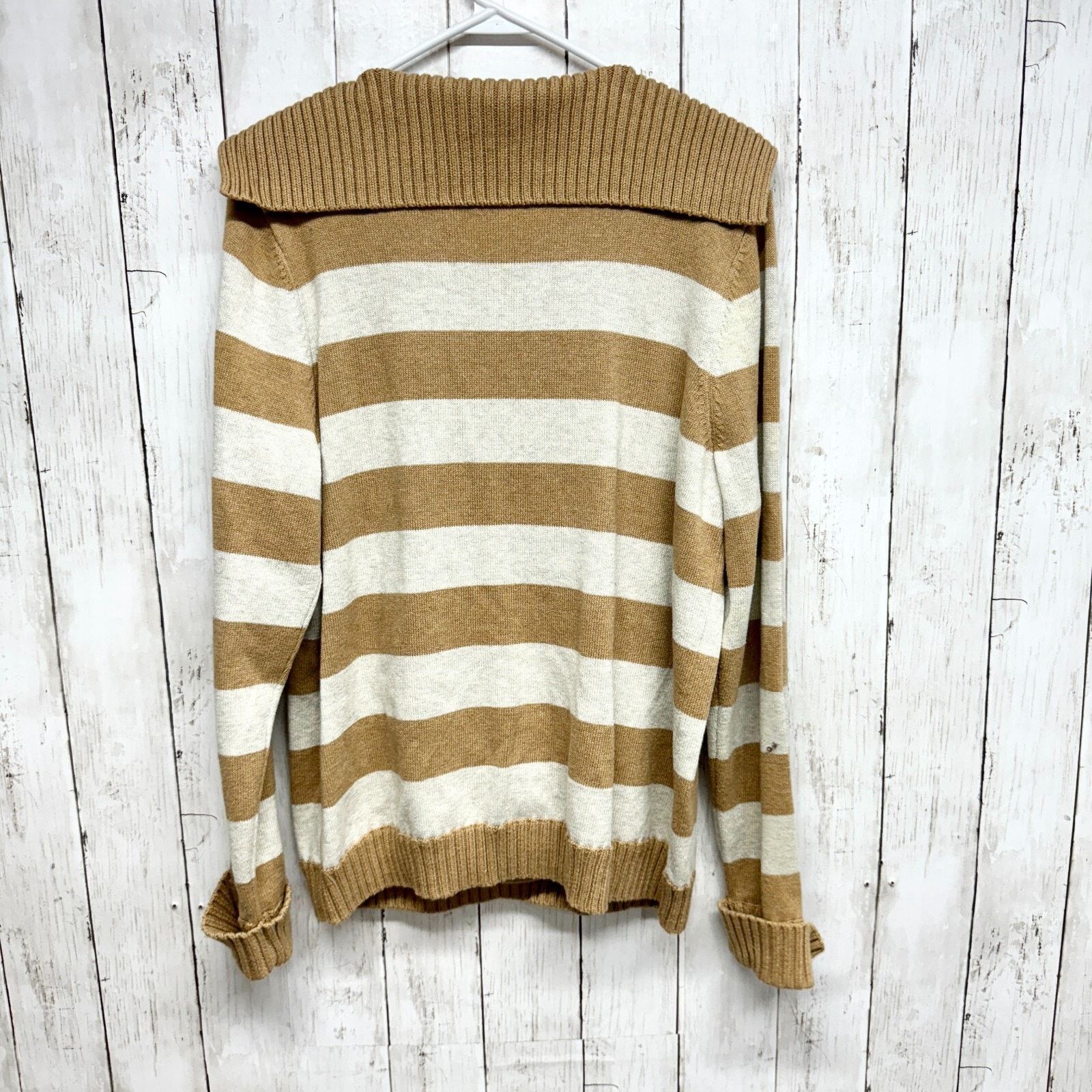 Liz Claiborne Liz Claiborne Sweater Size XL Block Strip Golden & Grey Size XL / US 12-14 / IT 48-50 - 5 Thumbnail