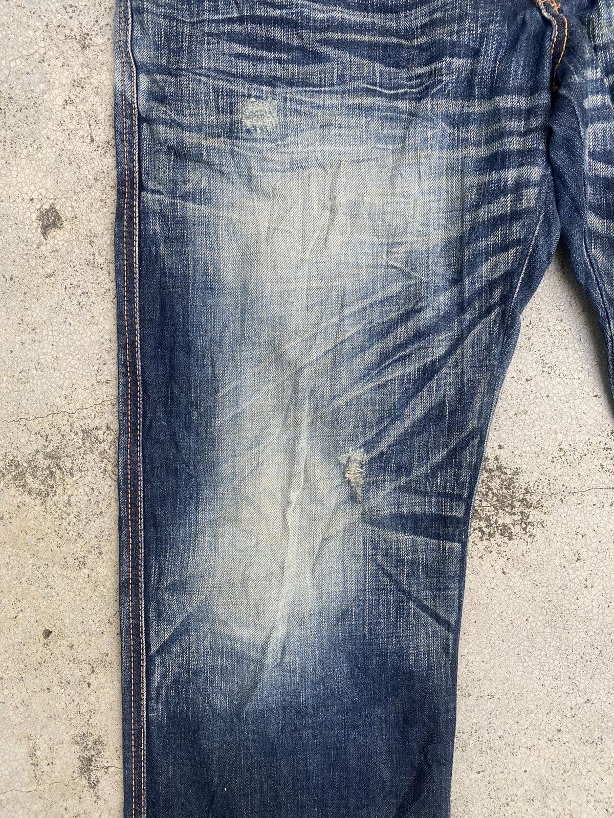 Edwin × Japanese Brand × Vintage Vintage y2k Edwin Blue Trip Faded Claw Mark Denim Jeans Size US 36 / EU 52 - 9 Thumbnail