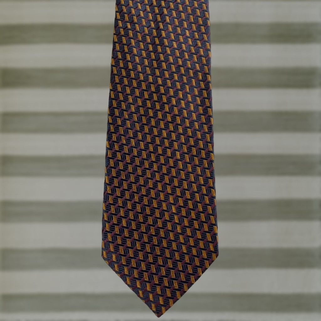 Ermenegildo Zegna VINTAGE Men's Ermenegildo Zegna Luxury Silk Tie Woven Textured Made in Italy Size ONE SIZE - 1 Thumbnail