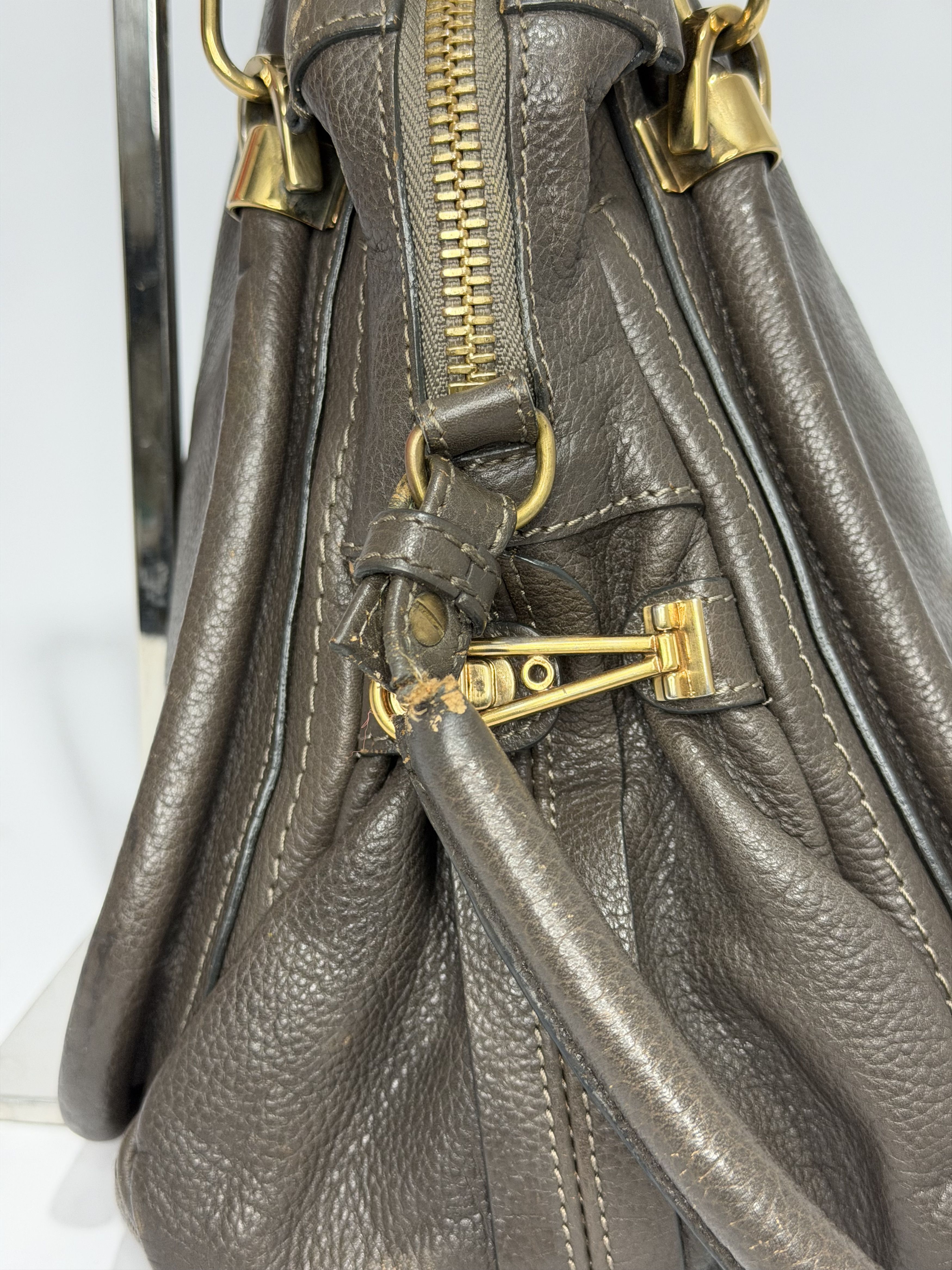 Chloe Chloe Grey Leather Medium Paraty Shoulder Bag Size ONE SIZE - 5 Thumbnail