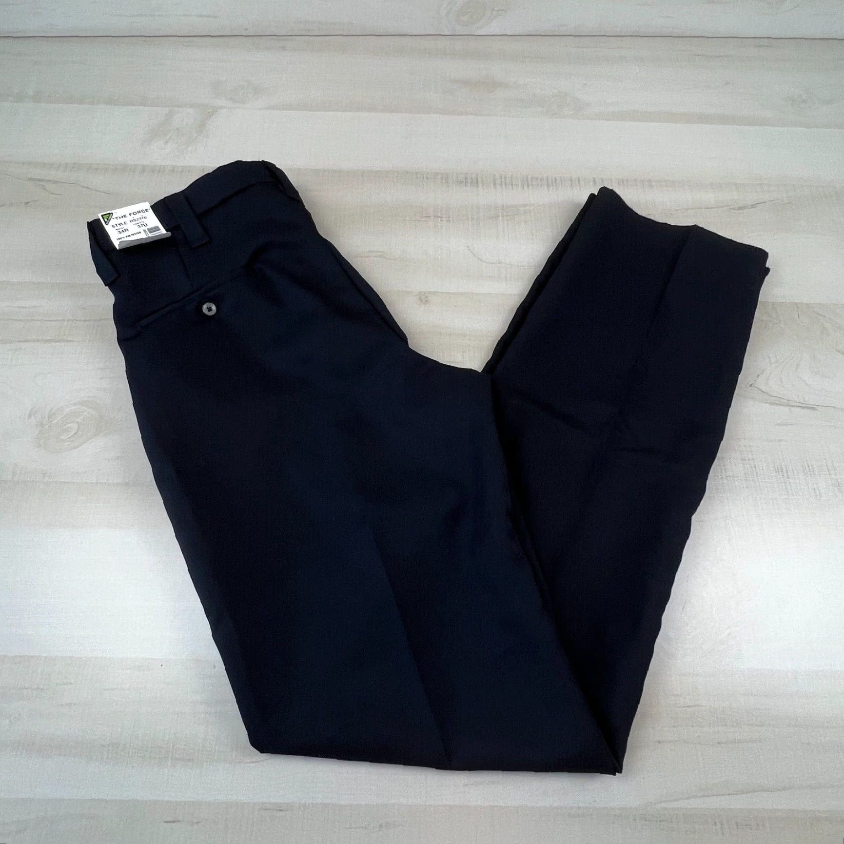 Vintage The Force Mens Pants 34 Navy Blue Straight Unhemmed Dress Work New Size US 34 / EU 50 - 2 Thumbnail
