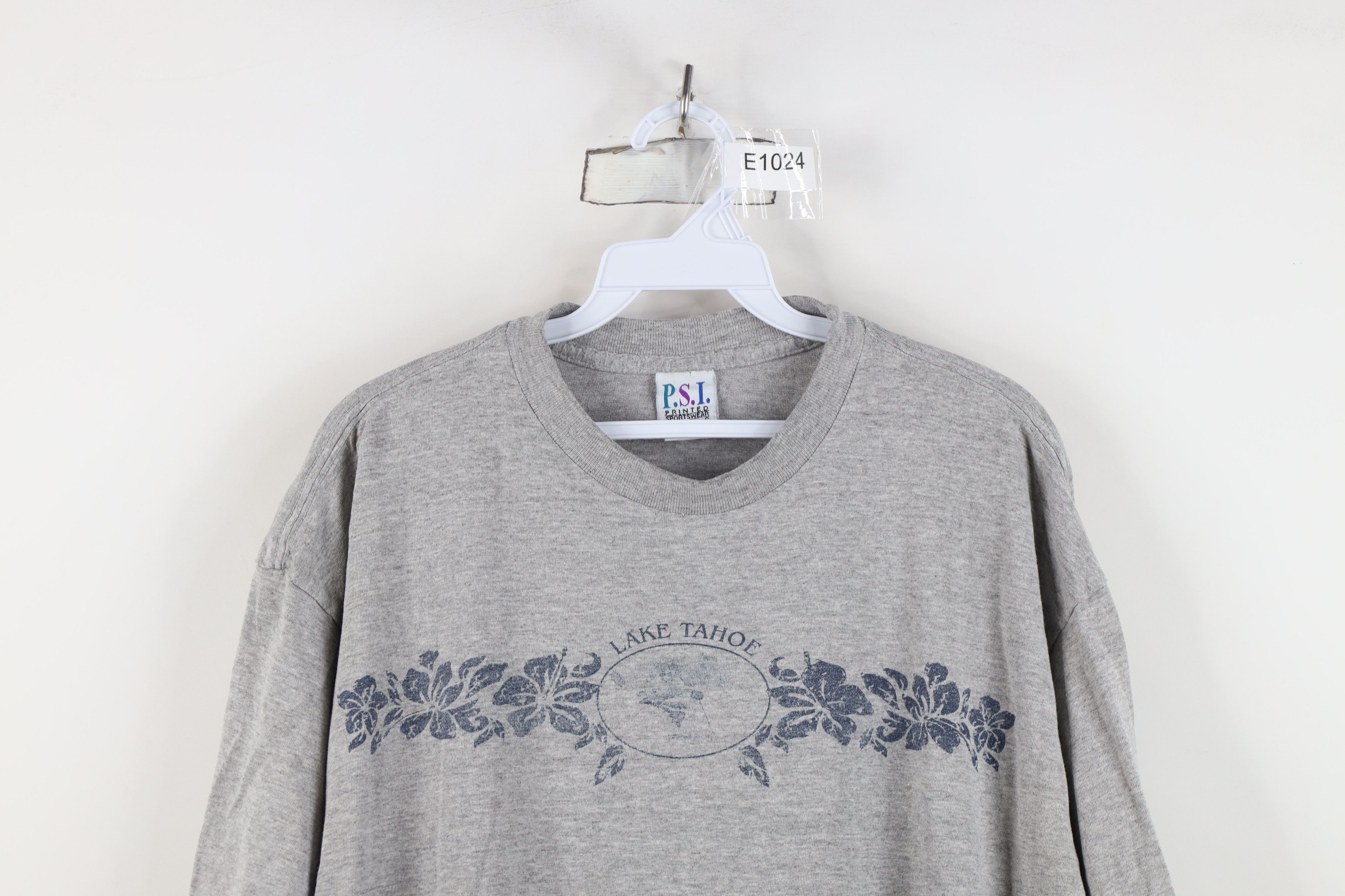 Vintage Vintage 90s Streetwear Spell Out Flower Lake Tahoe T-Shirt Size US L / EU 52-54 / 3 - 2 Thumbnail