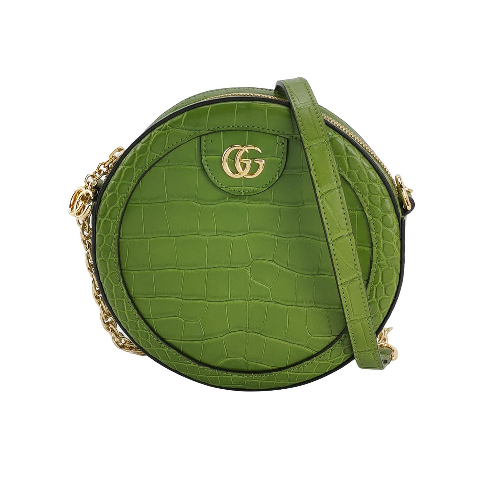Gucci Gucci Ophidia Green Crocodile Embossed Mini Shoulder Bag Size ONE SIZE - 1 Thumbnail