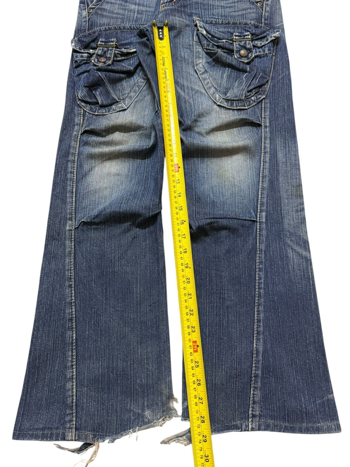 Edwin Vintage Y2K Edwin XV Tactical Pocket Blue Faded Wash Flared Size US 30 / EU 46 - 11 Thumbnail