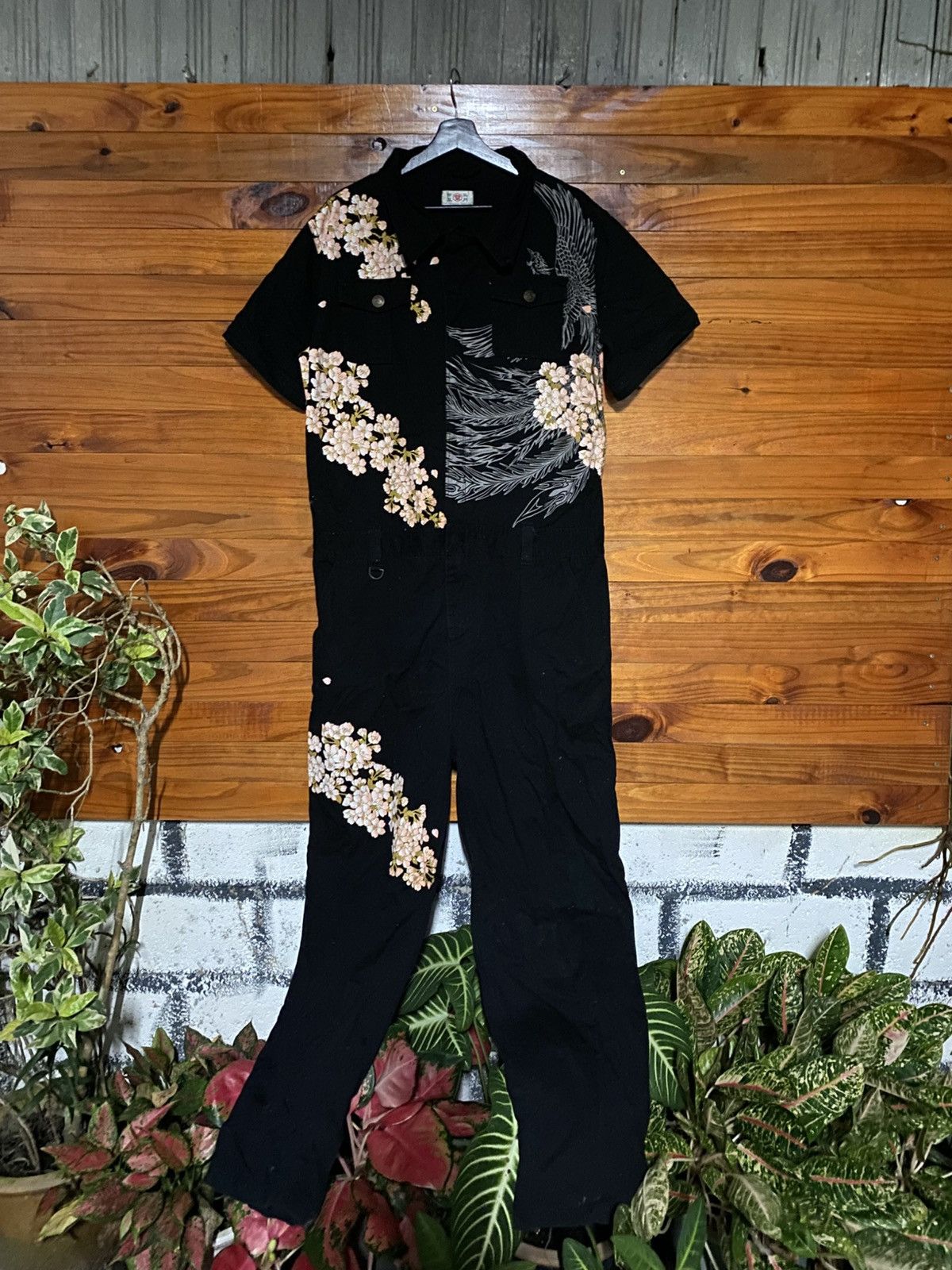 Japanese Brand Japanese Traditional Embroidered Phoenix Sakura Short-Sleeve Size US 40 / EU 56 - 3 Thumbnail