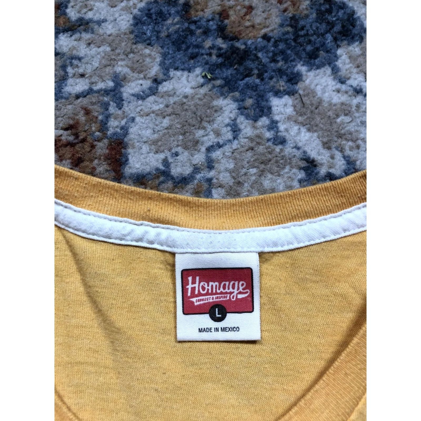 Vintage Homage Shirt Mens Large Yellow Glory to Columbus Skyline Graphic Tee T-Shirt Size US L / EU 52-54 / 3 - 7 Thumbnail
