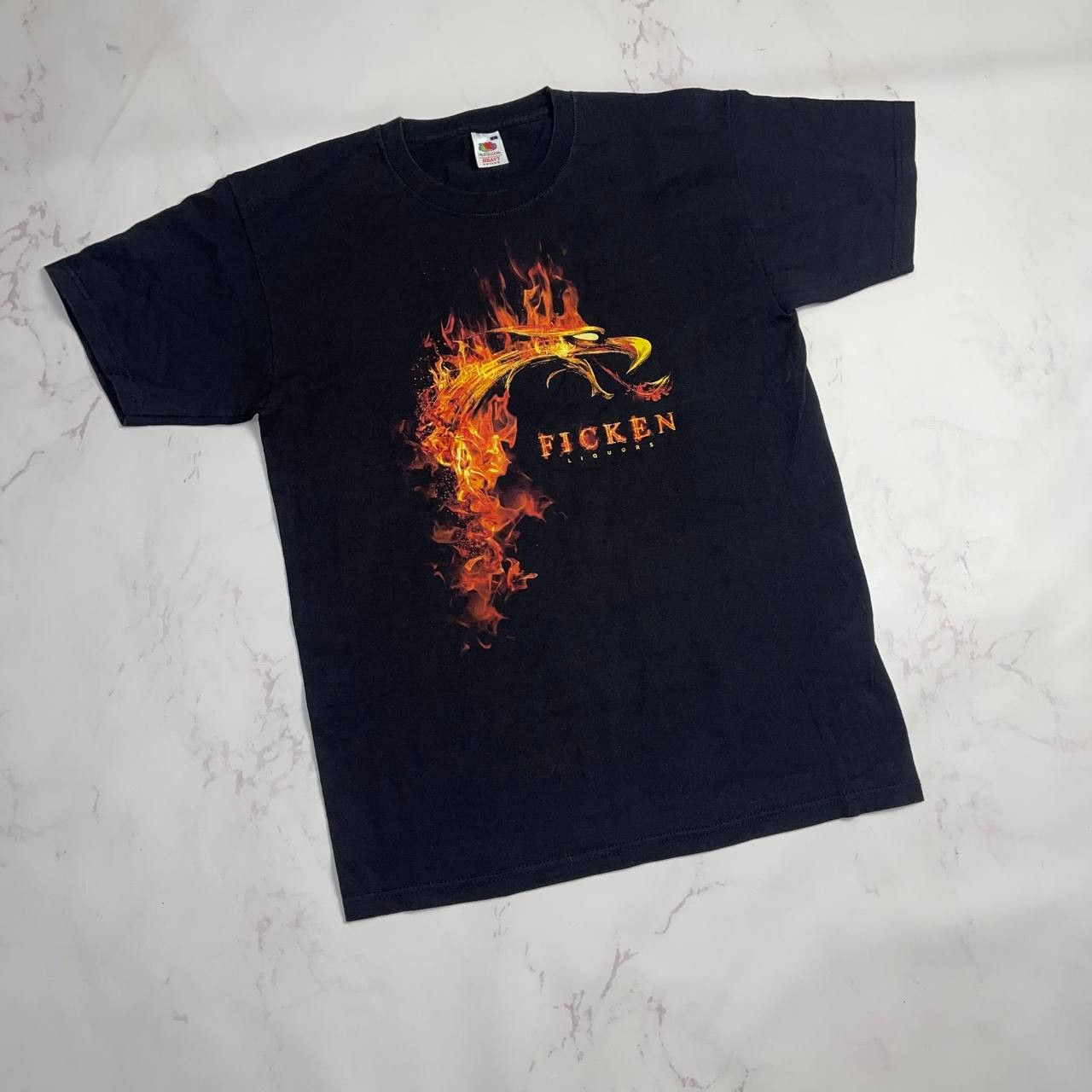 Vintage Vintage t shirt ficken liquors SZ L dragon fire Pheonix Size US L / EU 52-54 / 3 - 2 Thumbnail