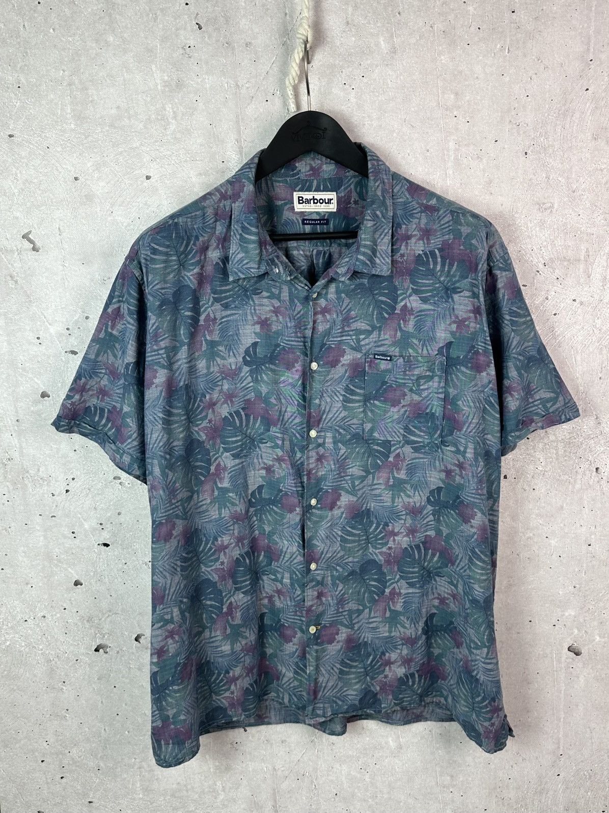 Barbour Barbour Regular Fit Tropical Leaves Short Sleeve Men’s Shirt Size US XXL / EU 58 / 5 - 1 Thumbnail