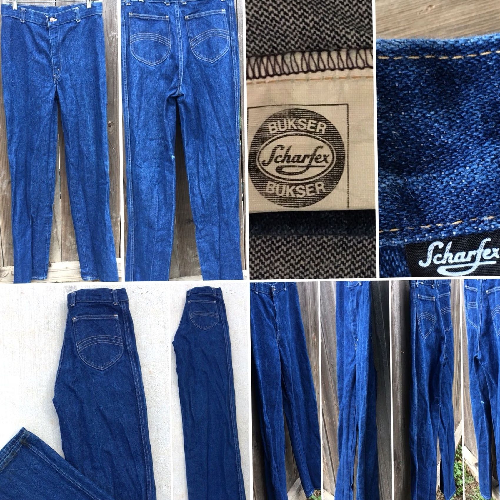 Vintage VINTAGE Scharfex Jeans High Waist 70s 1980s 29 in Waist Denim Blue 1970s 1980s Hippy Mens Womens Boys Girls Jeans Sharfex Size 29" - 4 Thumbnail