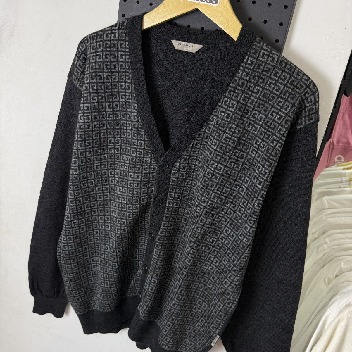 Givenchy Givenchy monogram wool cardigan knit grey Size US XL / EU 56 / 4 - 2 Thumbnail