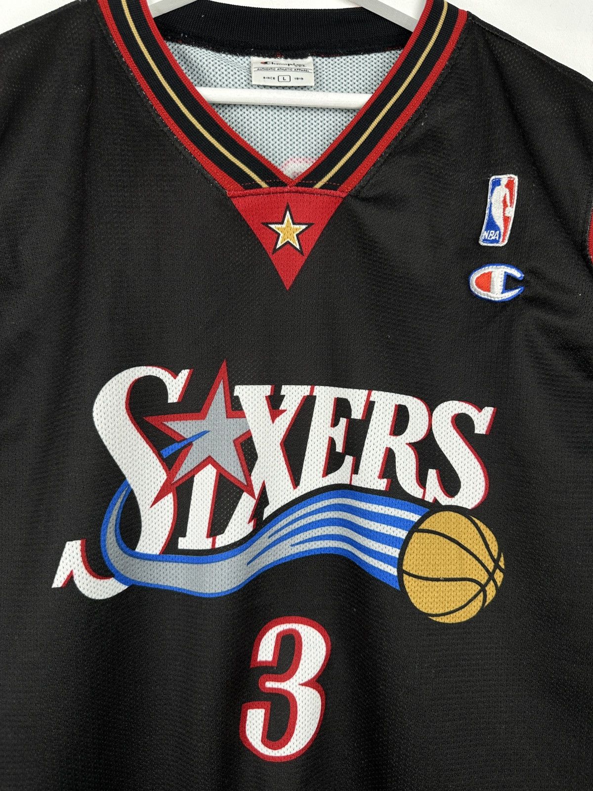Champion #3 Allen Iverson Vintage Philadelphia Sixers 76ers Jersey Size US L / EU 52-54 / 3 - 5 Thumbnail