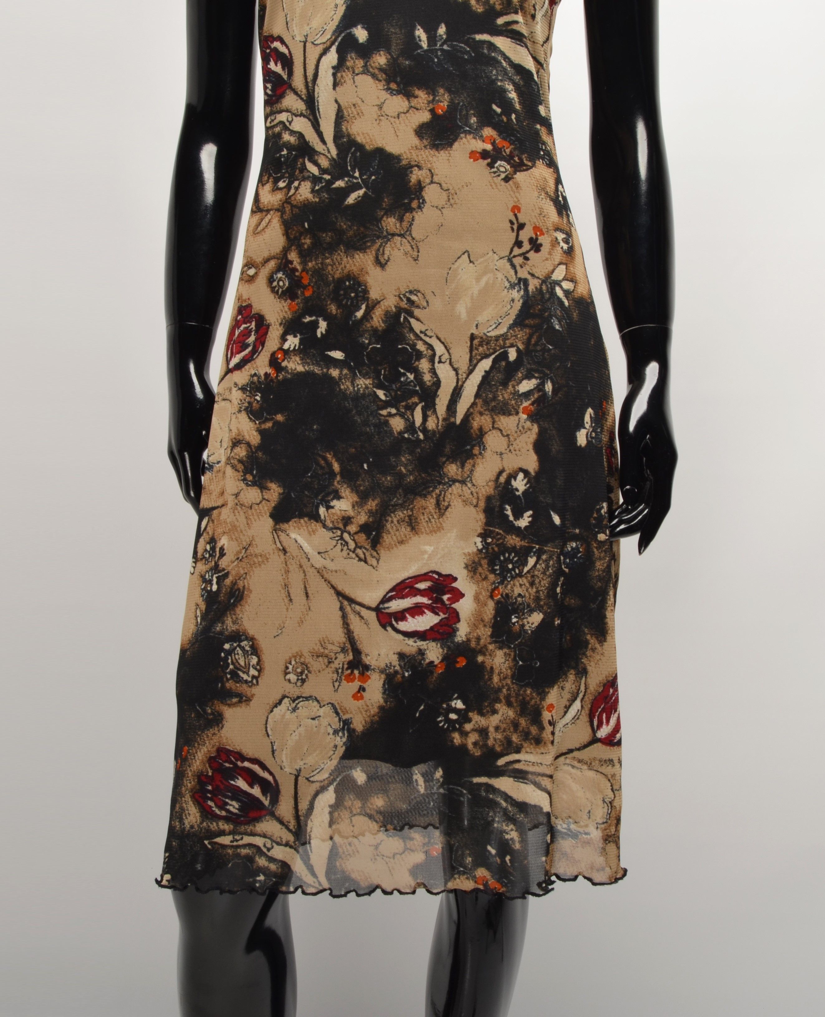 Vintage Vintage Street One Y2K Floral Mesh Bodycon Dress Size M / US 6-8 / IT 42-44 - 3 Thumbnail