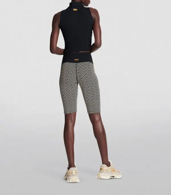 Balmain o1s1wg111225 Monogram Crop Top in Black Size M / US 6-8 / IT 42-44 - 3 Thumbnail