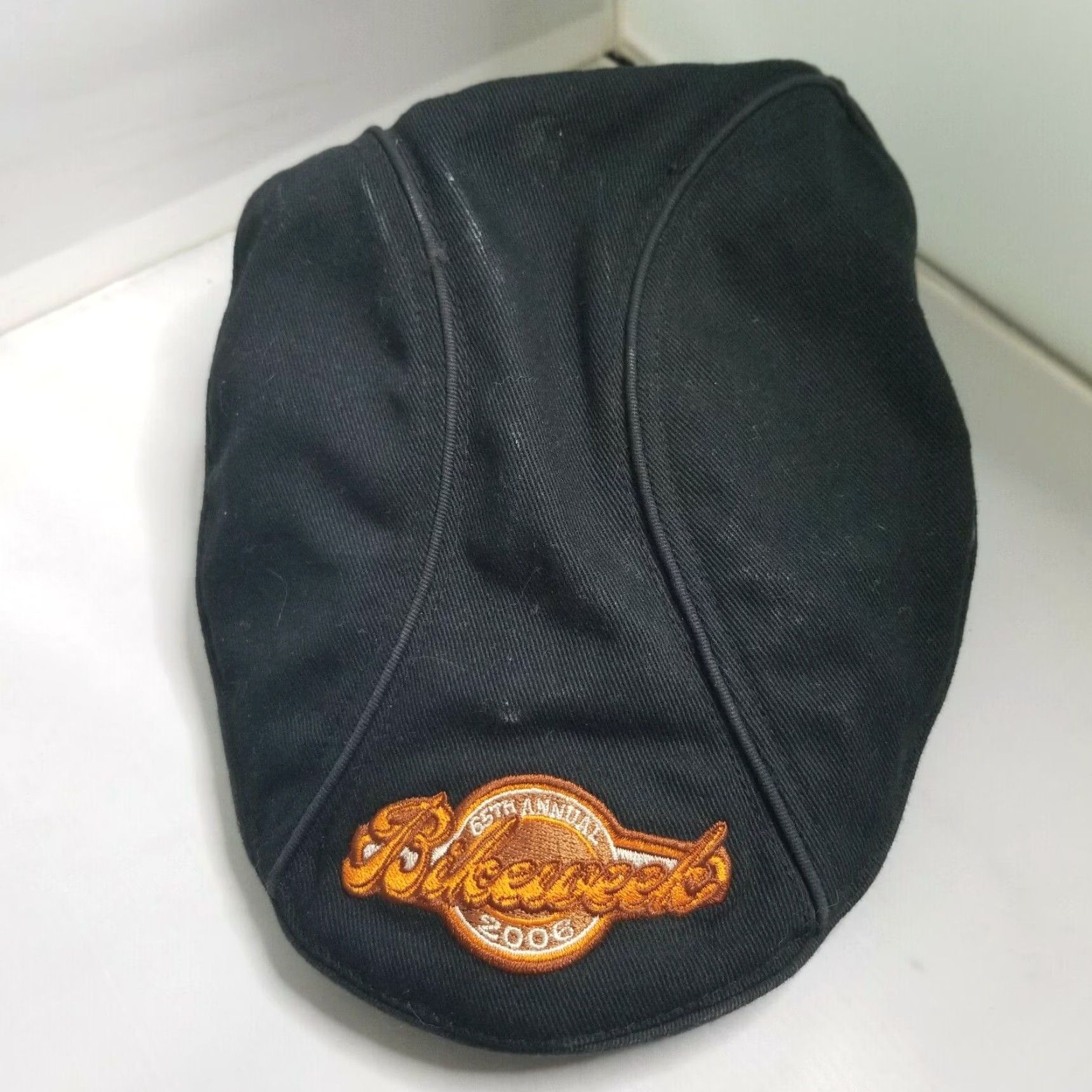 Etro VINTAGE Newsboy Cap Capsmith Retro Daytona Beach 2006 BIKE WEEK Pageboy Hat Cap Men One Size Black Size ONE SIZE - 2 Thumbnail