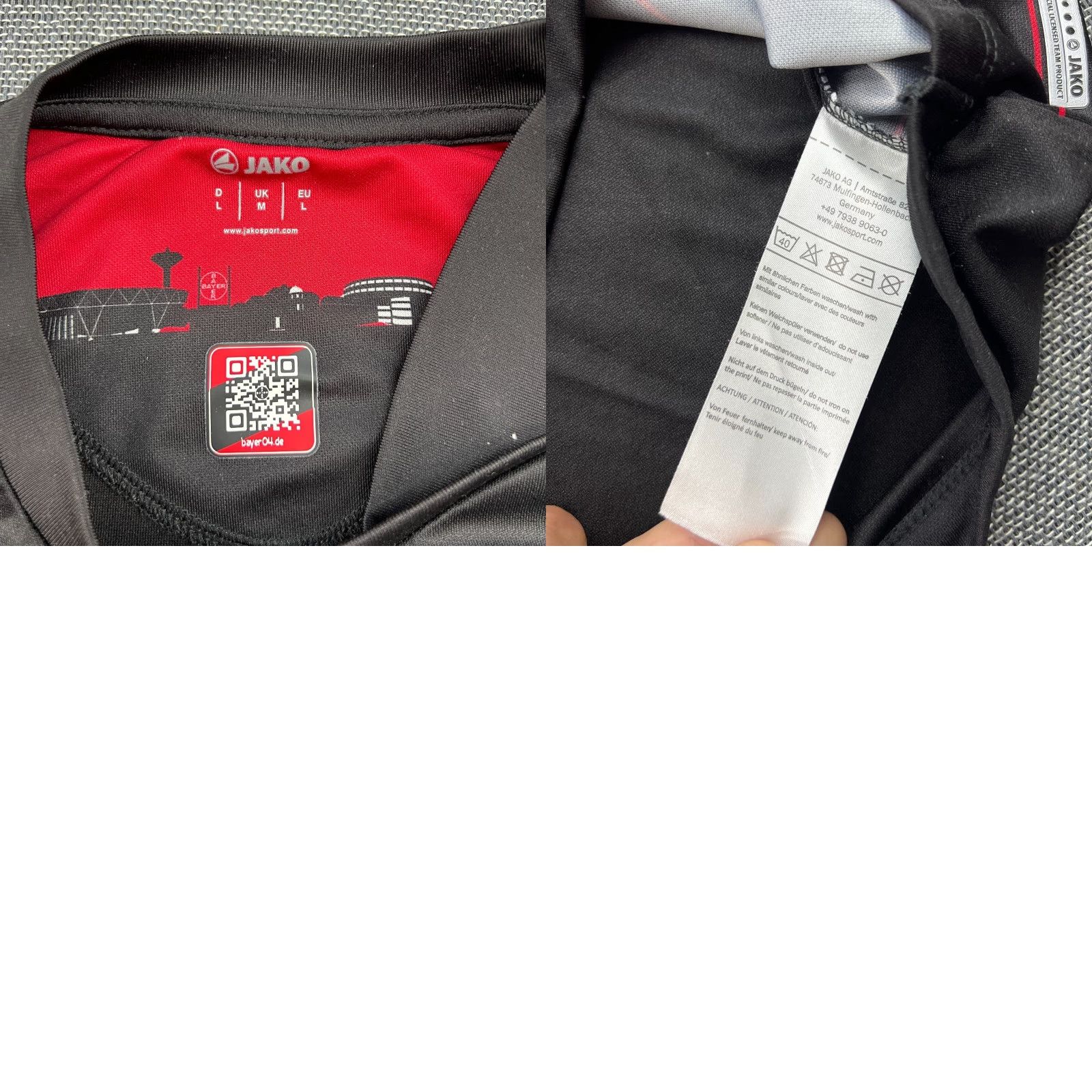 Vintage Bayer 04 Leverkusen 2016 2017 Home Football Jersey Mens Jako Large Shirt Adult L Black Quick Dry Sports Jersey Football Mens Size US L / EU 52-54 / 3 - 9 Thumbnail