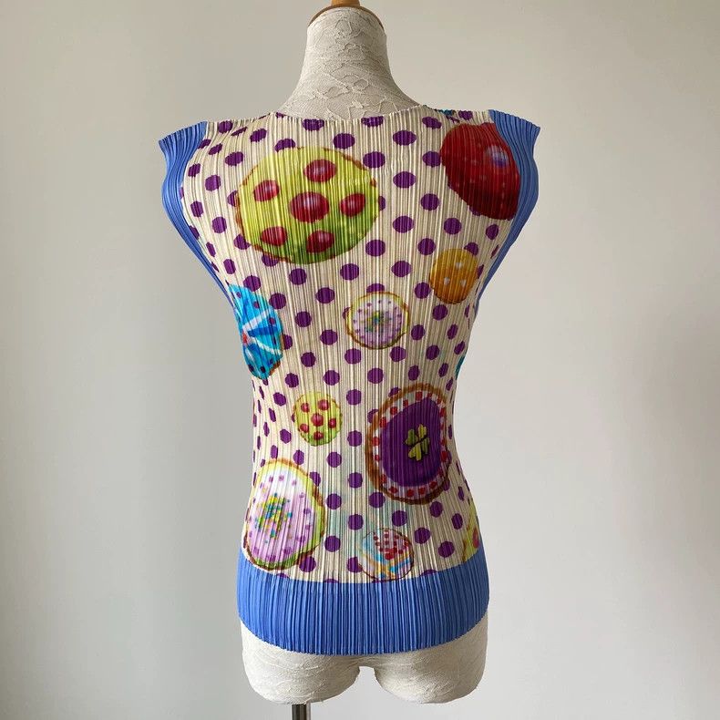 Issey Miyake Issey Miyake Blue cookie pleated short-sleeved shirt Size L / US 10 / IT 46 - 6 Thumbnail